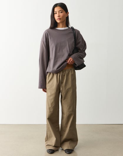 Cotton Low Rise Tie Waist Pant