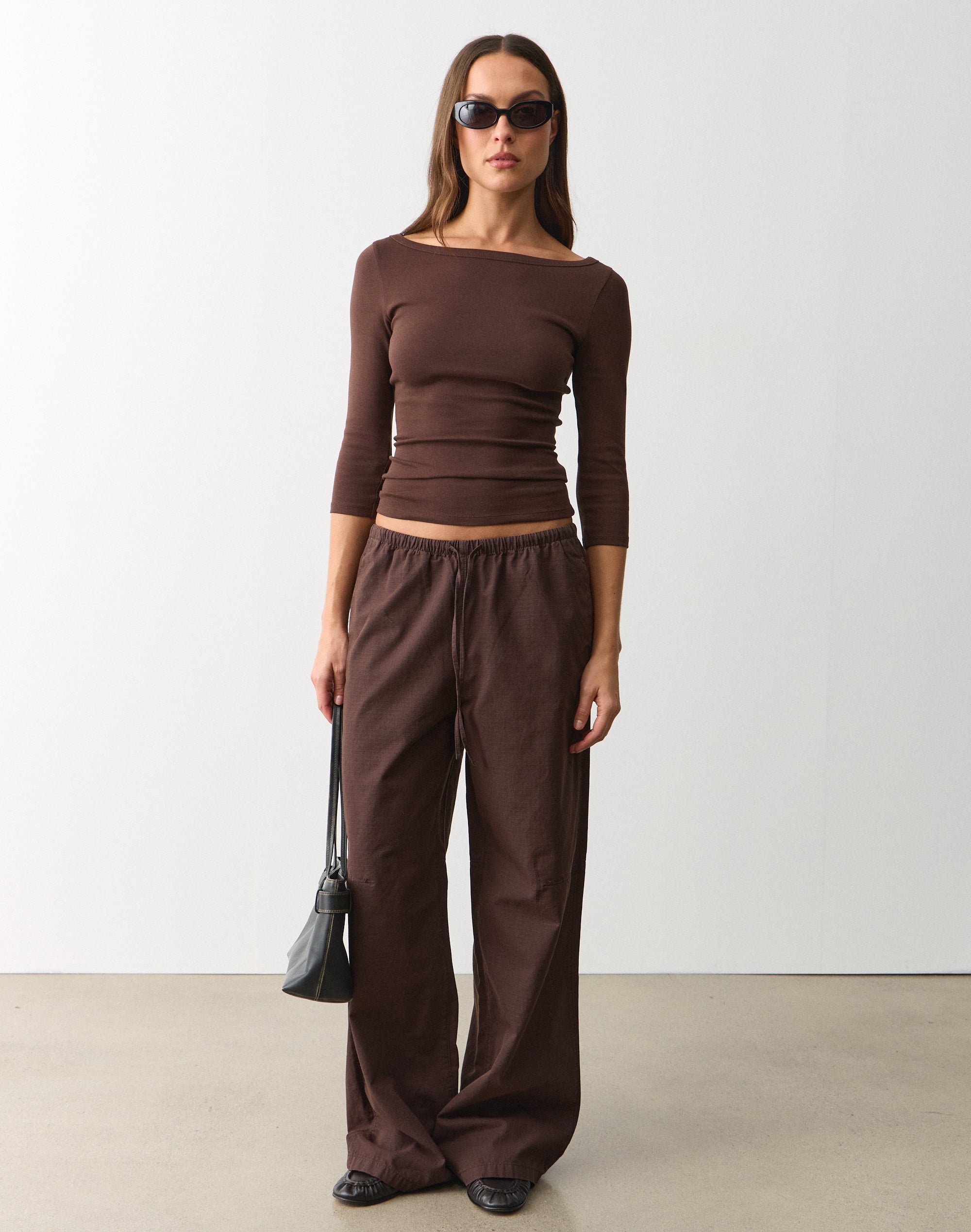 Cotton Low Rise Tie Waist Pant in Inkognito | Glassons US