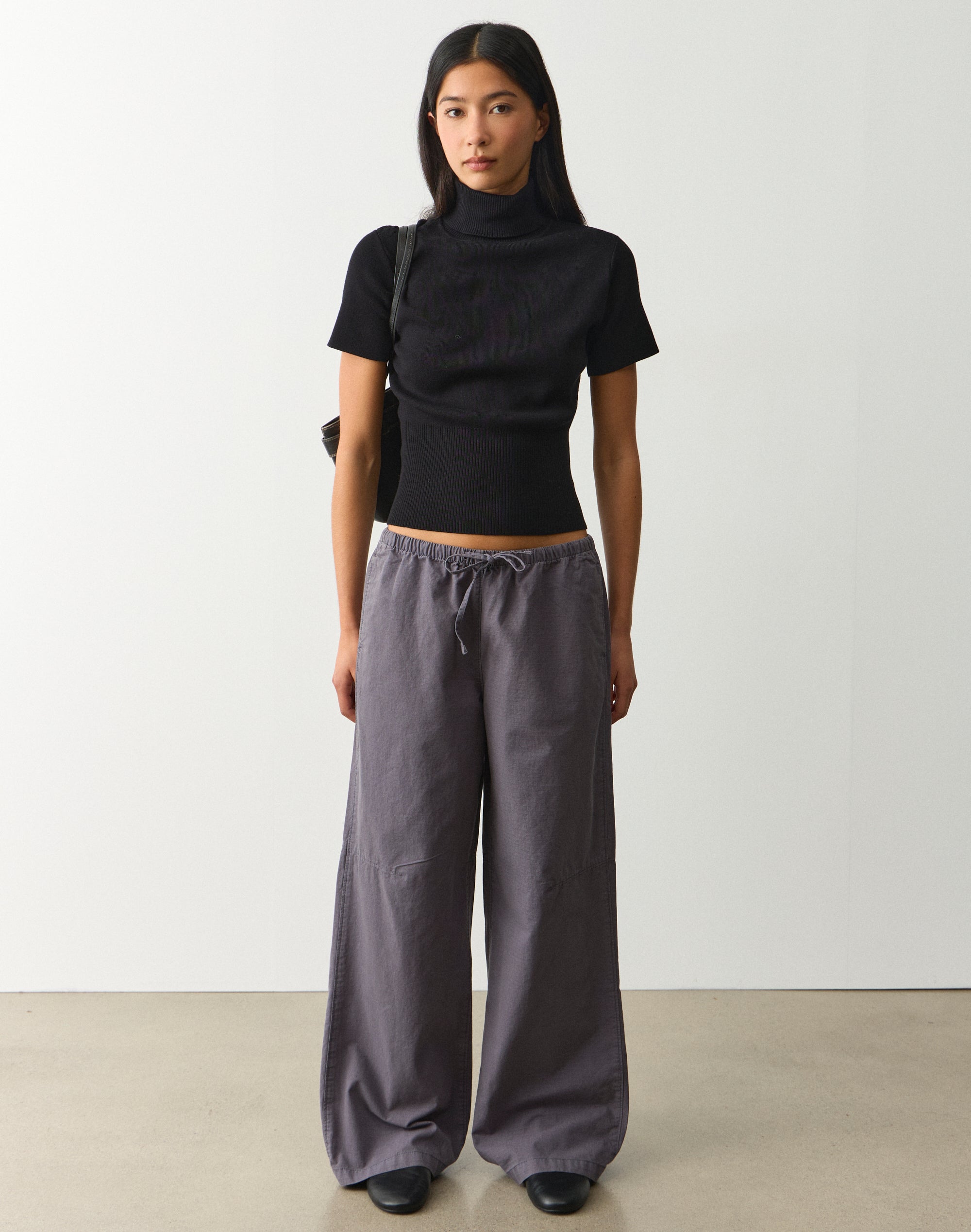 Cotton Low Rise Tie Waist Pant in Inkognito | Glassons US