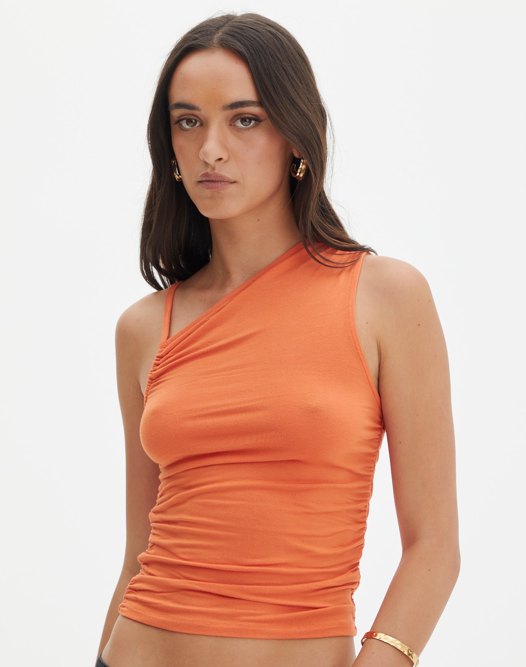 Asymmetric Ruched Side Top in Get A Pip