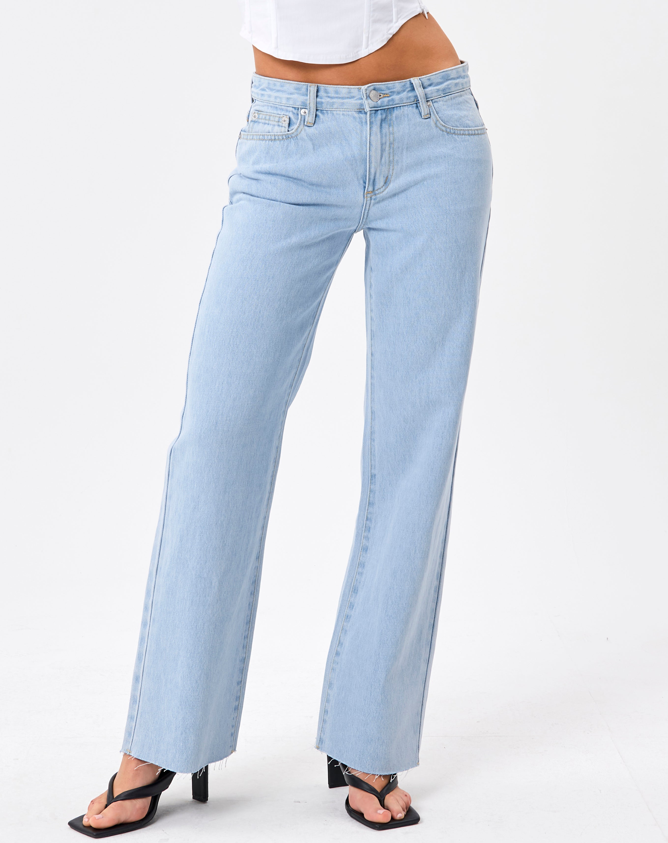 Recycled Low Rise Straight Leg Jean in 