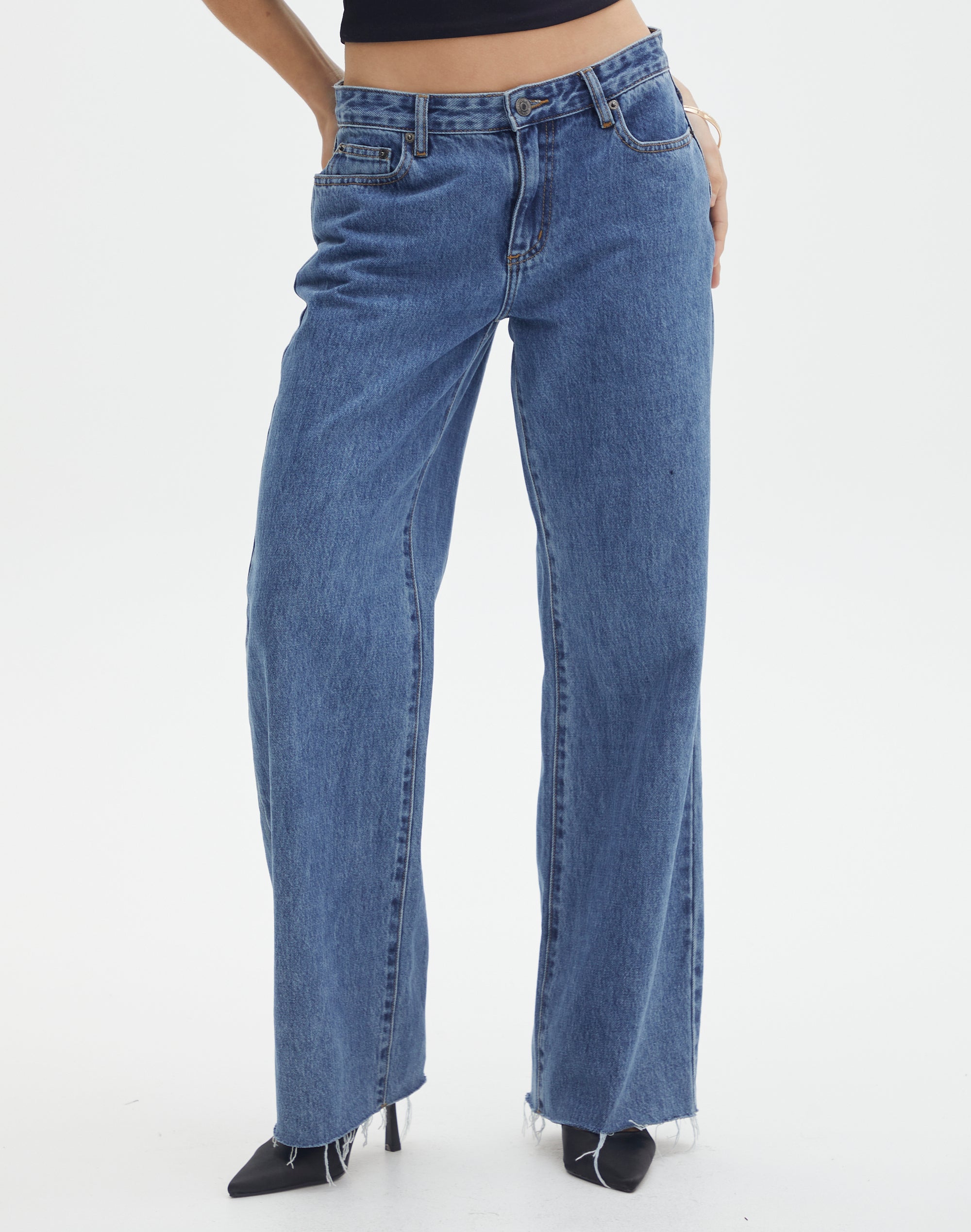 Recycled Low Rise Straight Leg Jean in 