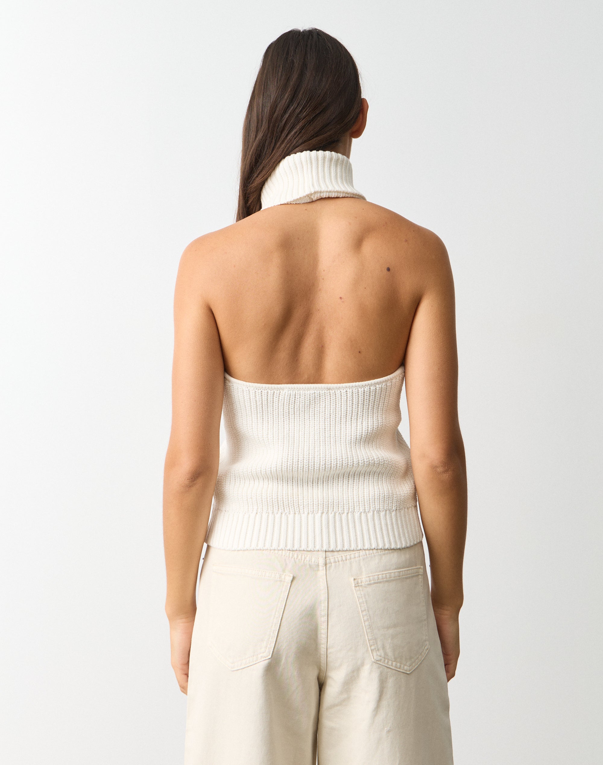 Roll Neck Knit Top in Milk | Glassons US
