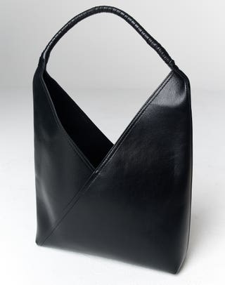 Faux Leather Tote Bag in Black