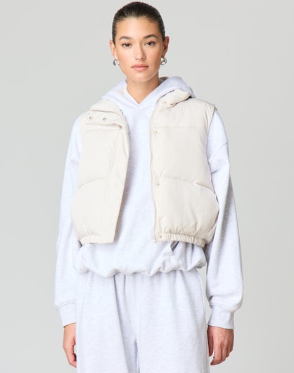 Cropped Puffer Vest in You Rock Glassons