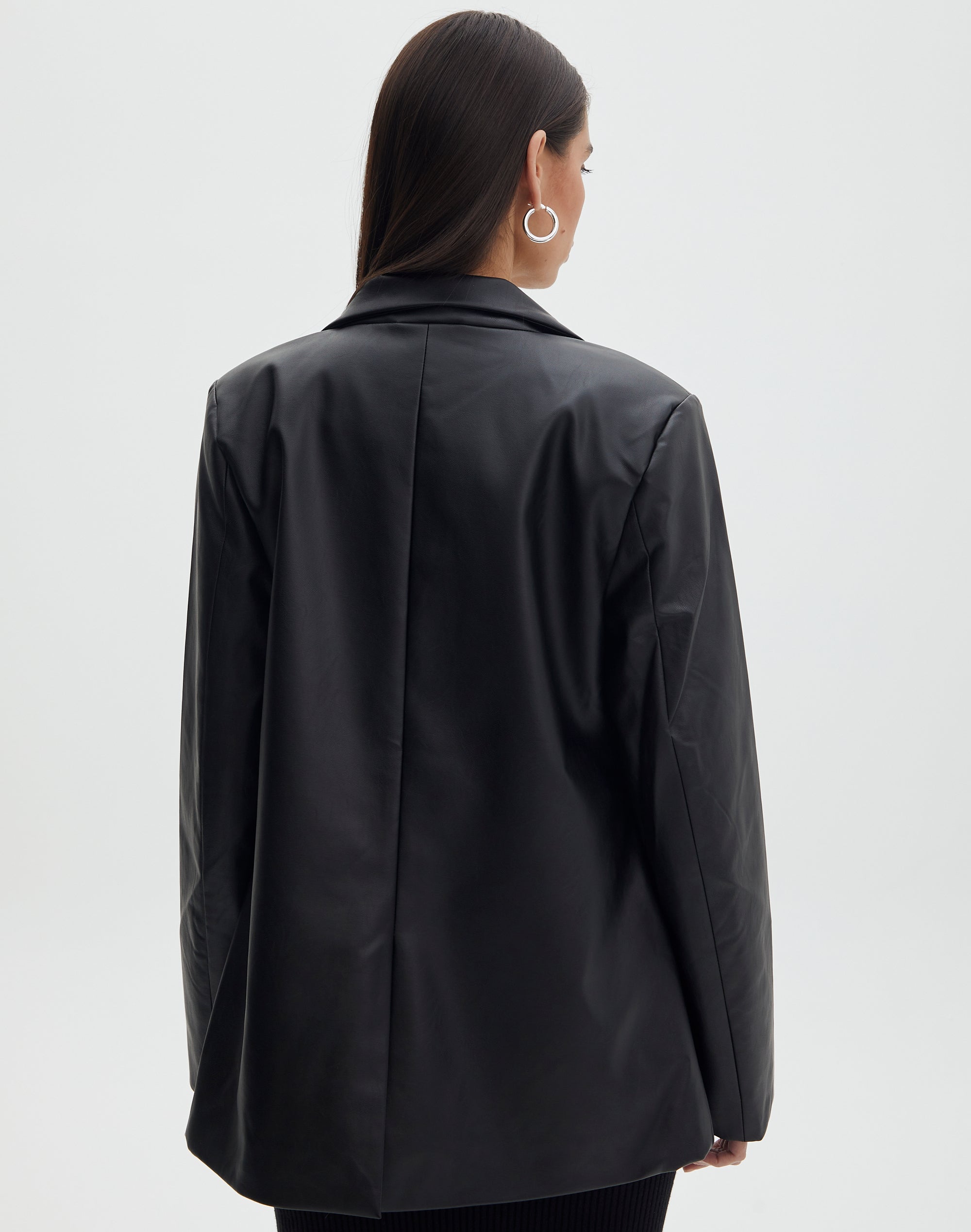 Ladies Women Real Leather Mid Length Blazer Style Retro Jacket 