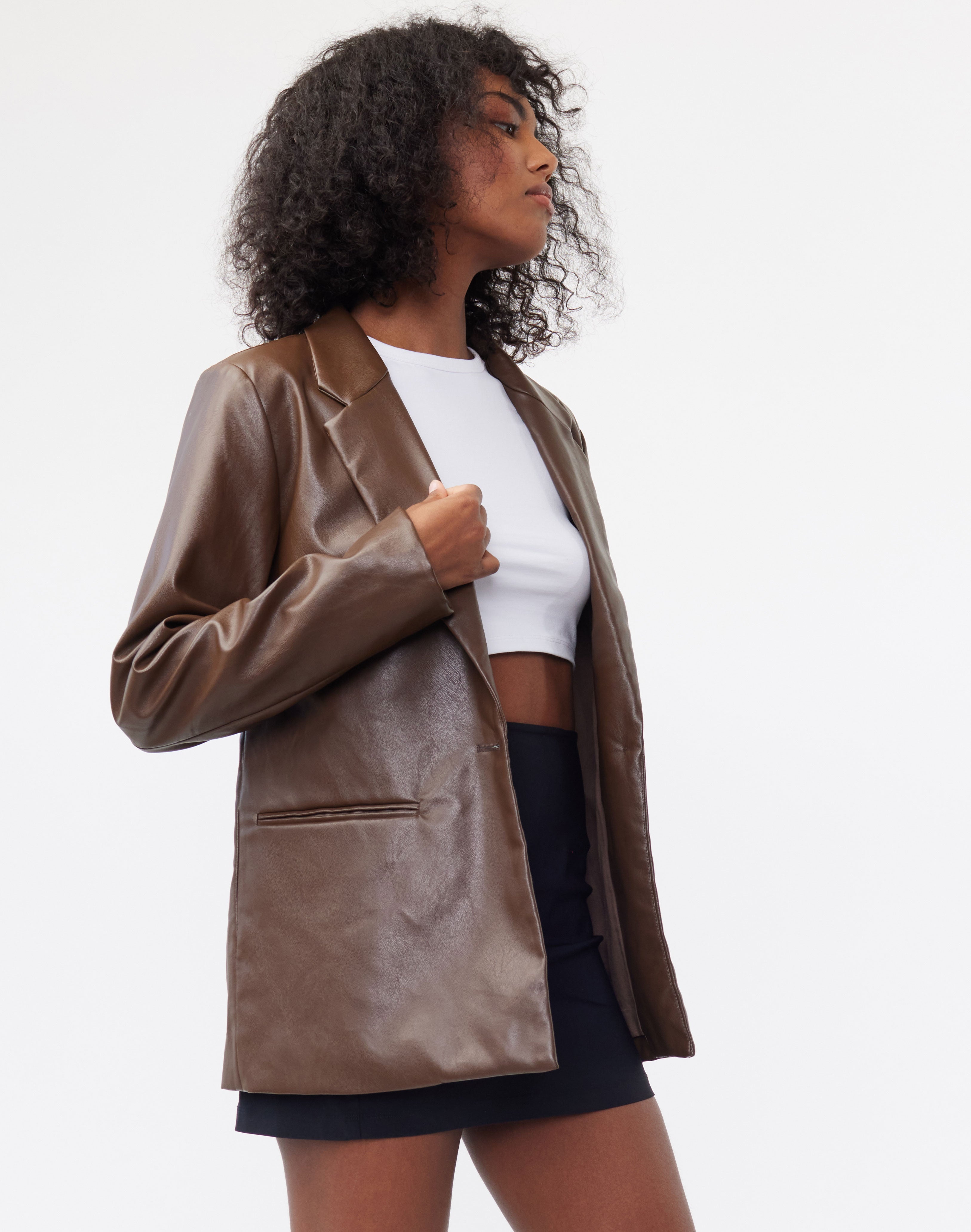 Glassons oversized faux leather blazer Clearance