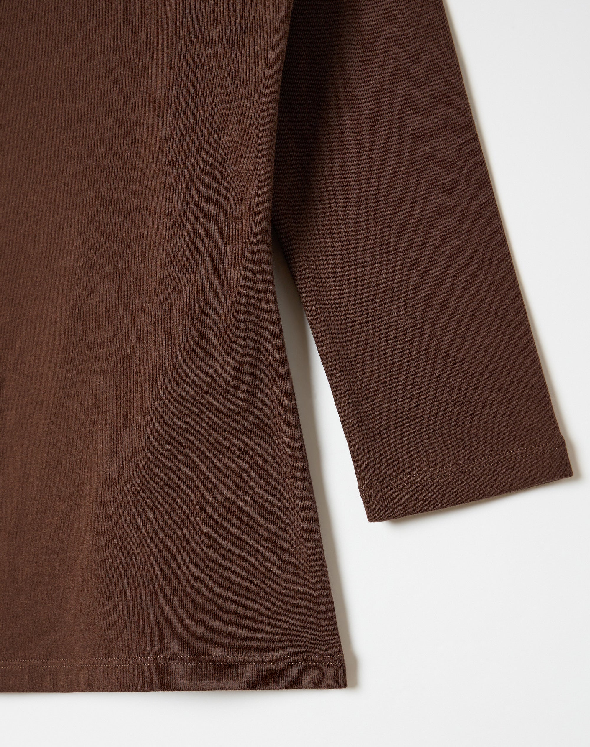 Cotton V Neck Three Quarter Top in Fudge Fantasy | Glassons US