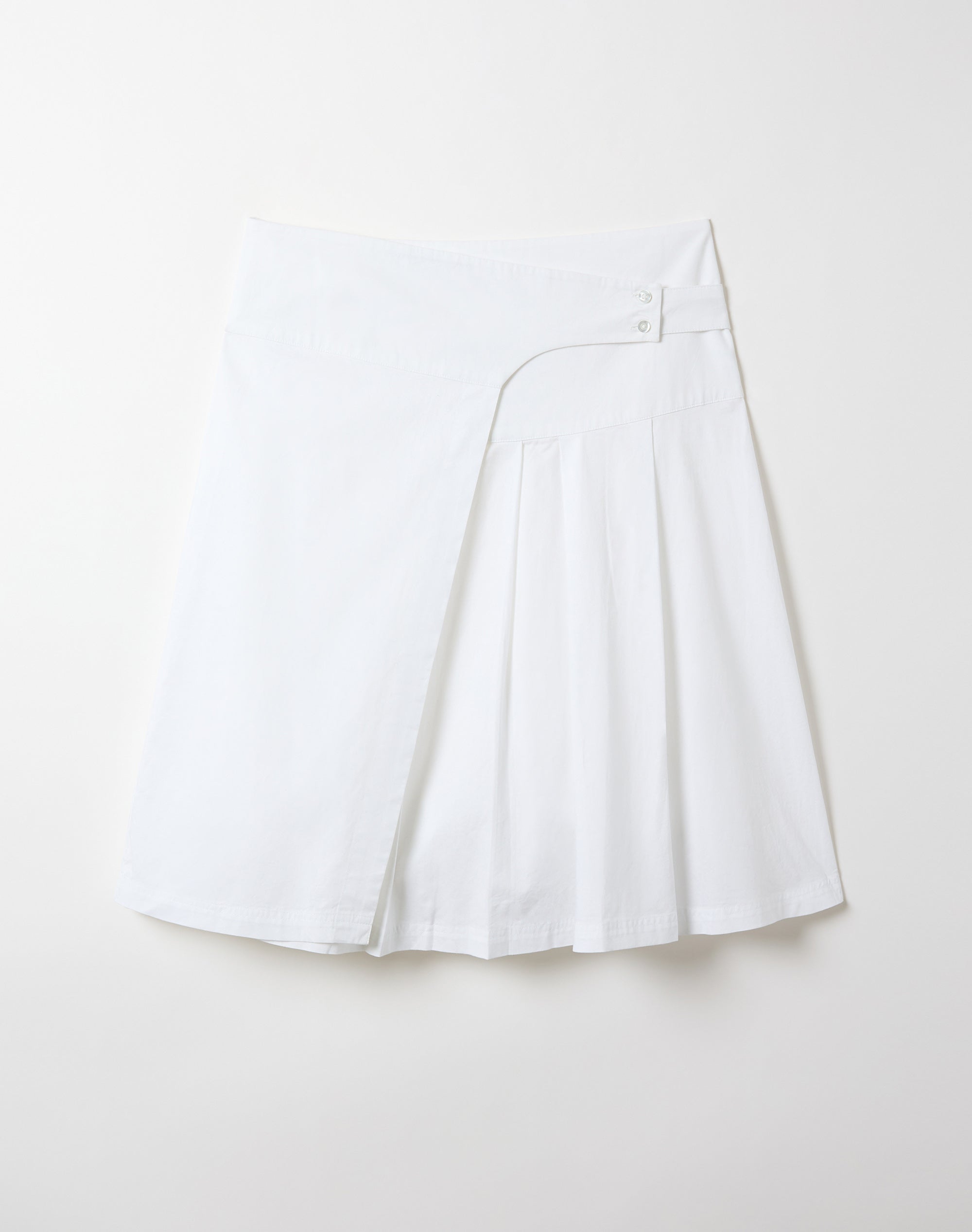 Pleated Wrap Midi Skirt in White | Glassons SG