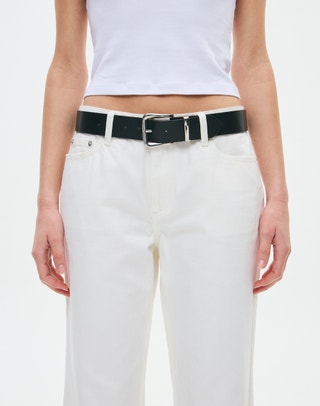 Classic Statement Belt in Black X Silver