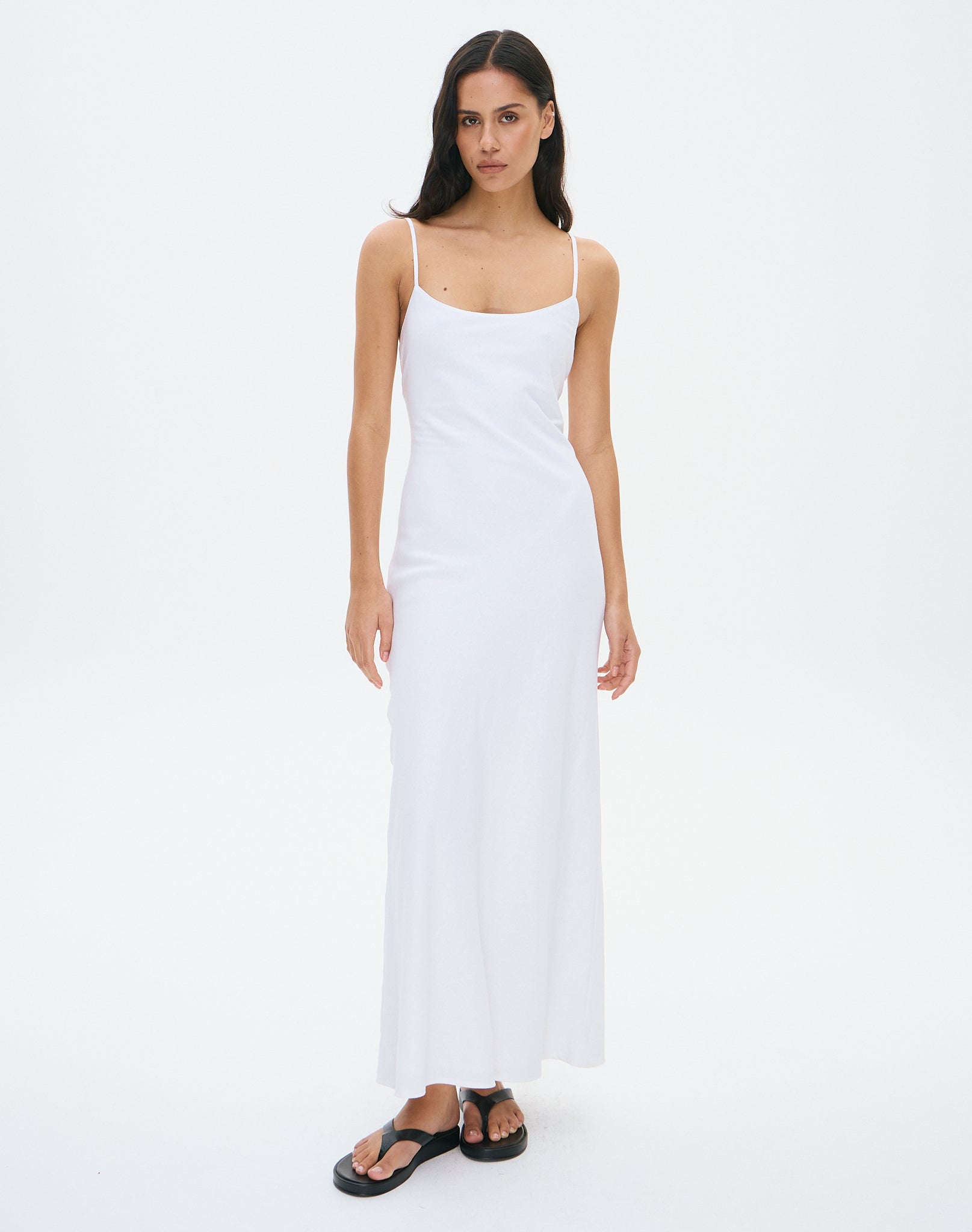 Linen Blend Slip Maxi Dress
