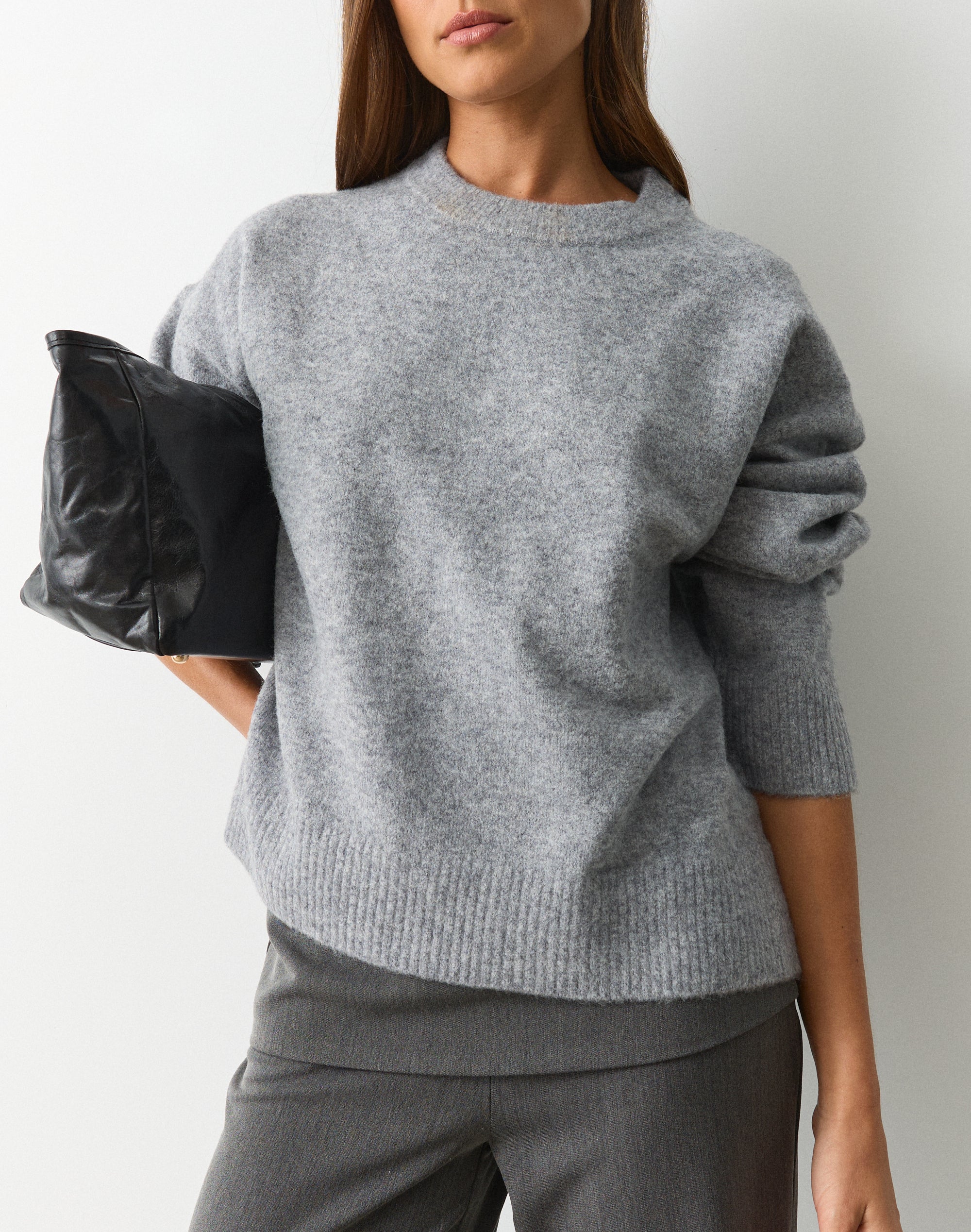maisondedolce.glow knit アメリカンスリーブ シルバー Our Drop Shoulder Heathered Gray Cardigan is such a vibe - ROMWE