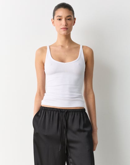 Ruffled Printed V-Neck Tank main image 0