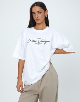 Oversized Baggy Tee in White