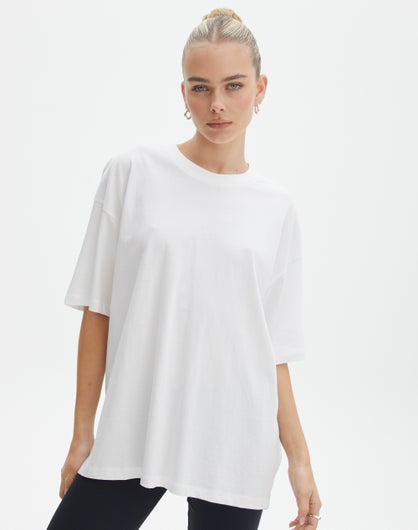 Oversized Baggy Tee in White | Glassons