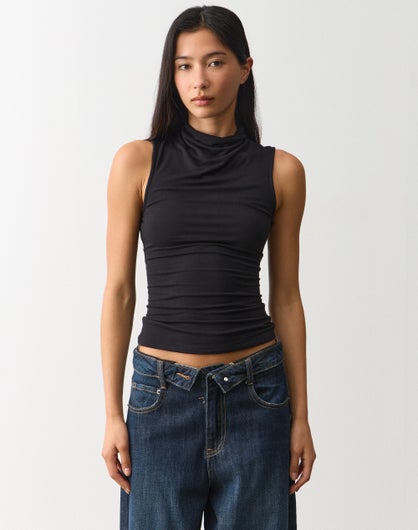 High Cowl Neck Top