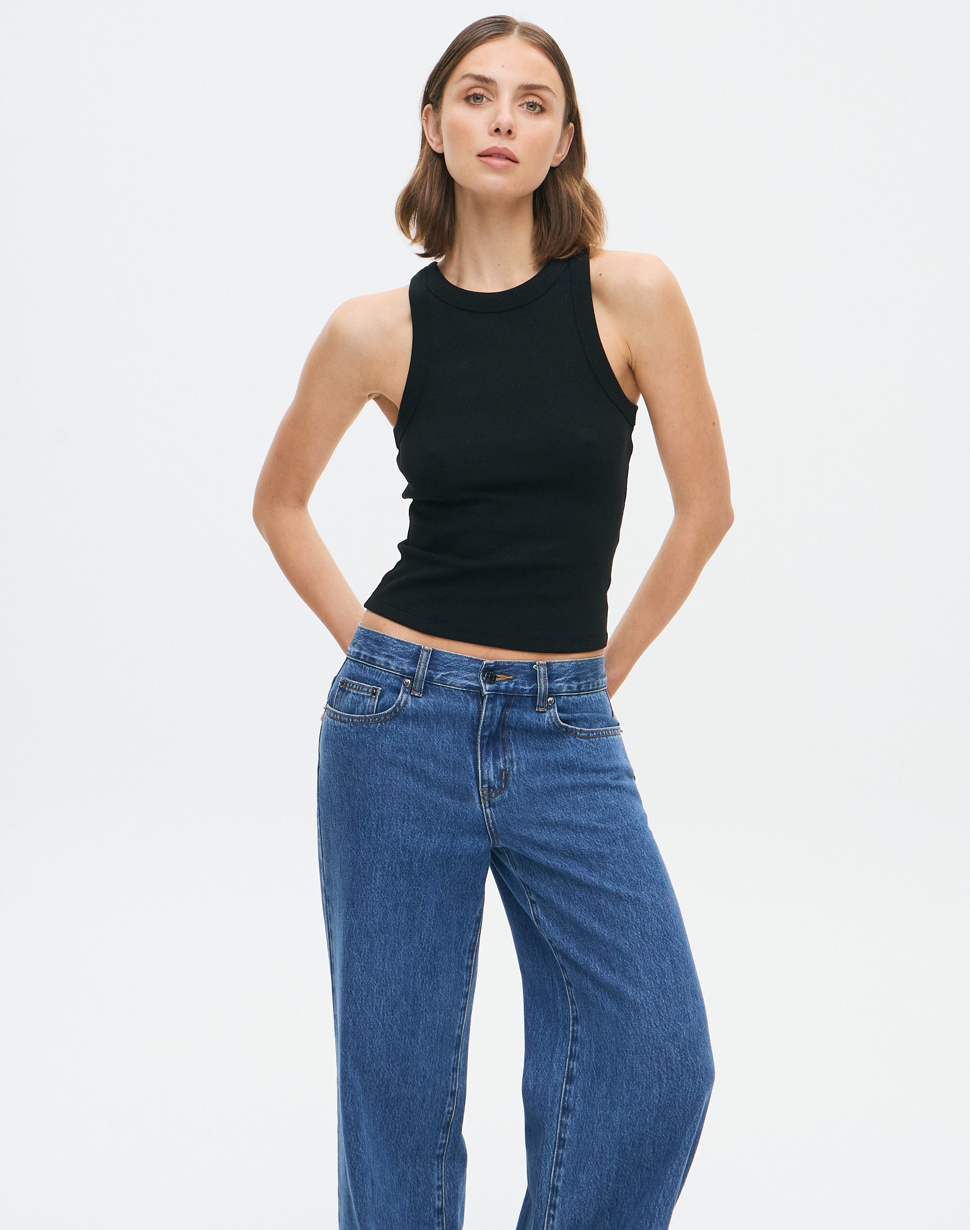 Organic Cotton Racer Tank in Black | Glassons US