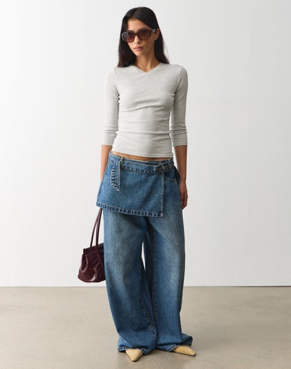 Low Rise Baggy Skirt Jean