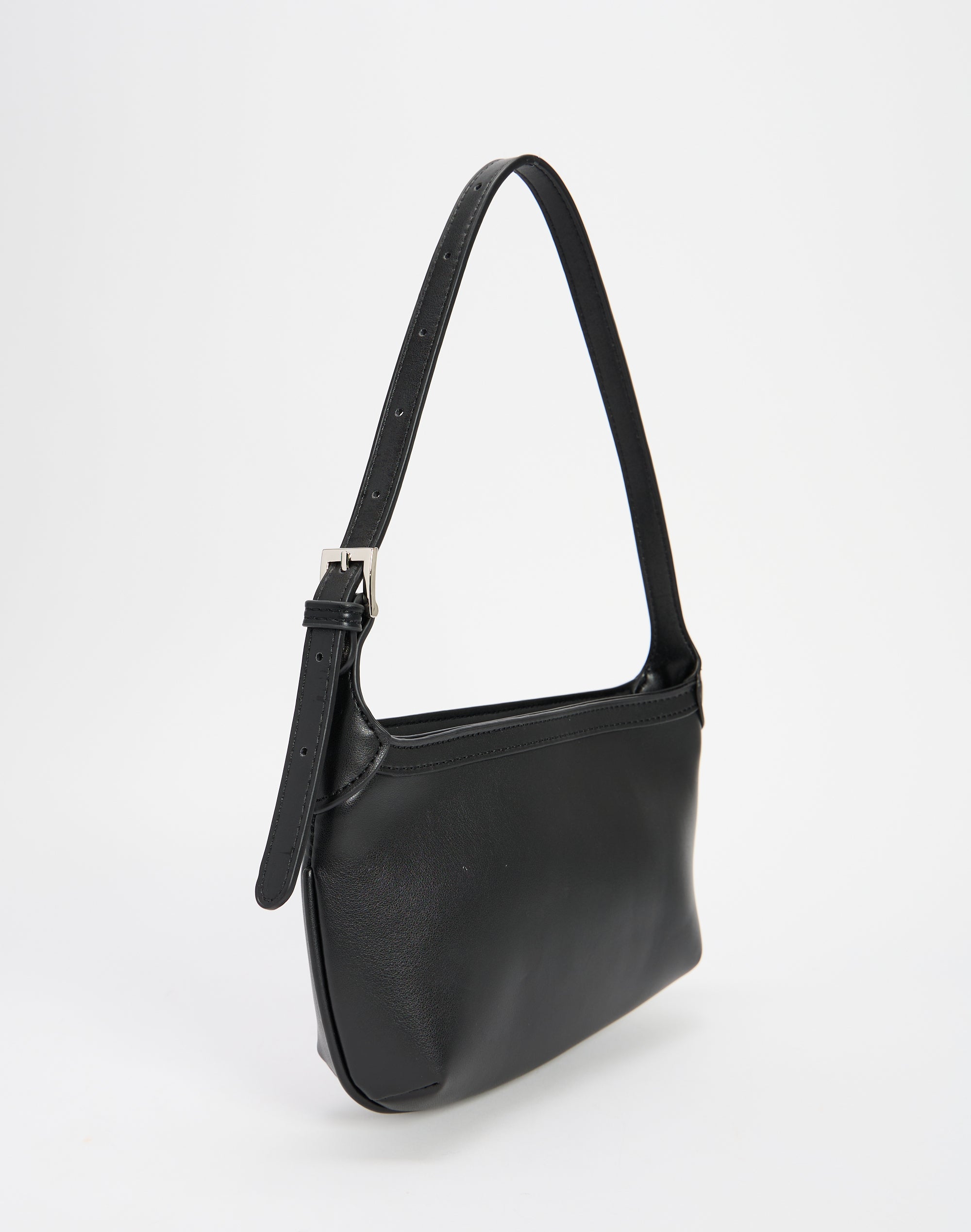 Eyelet Detail Shoulder Bag in Black X Silver | Glassons