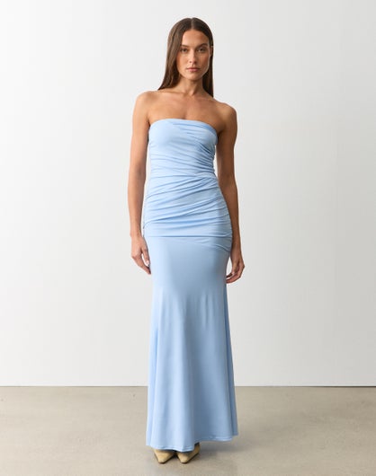 Ruched Strapless Maxi Dress