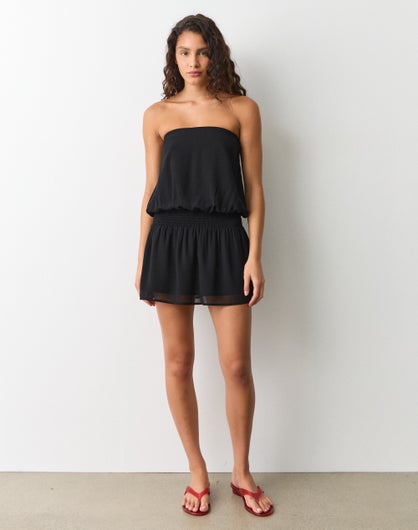 Strapless Chiffon Mini Dress