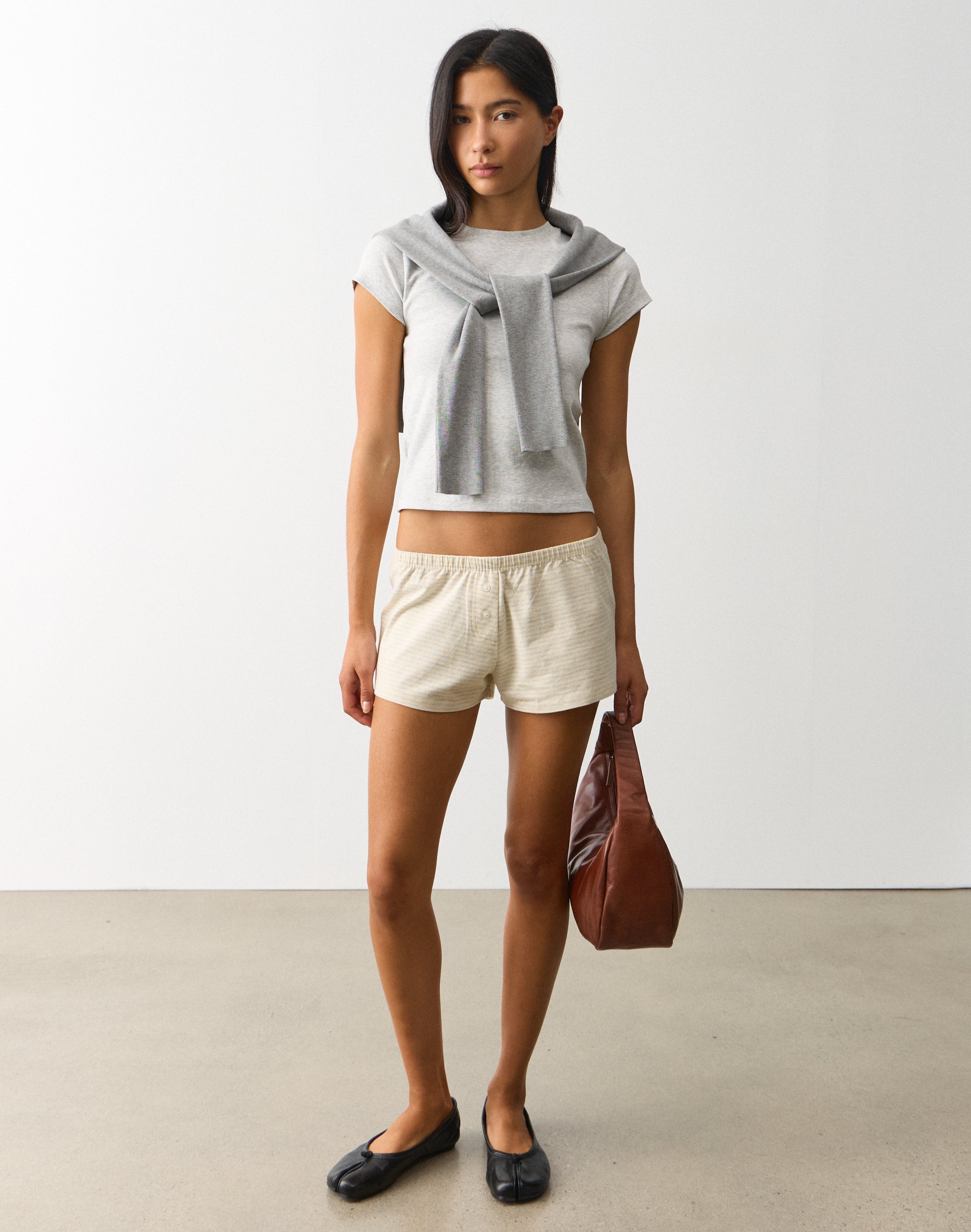 the virgins ／ jersey mini pants Cotton Mini Jersey Short in Pgm X Butter Royce Stripe | Glassons US