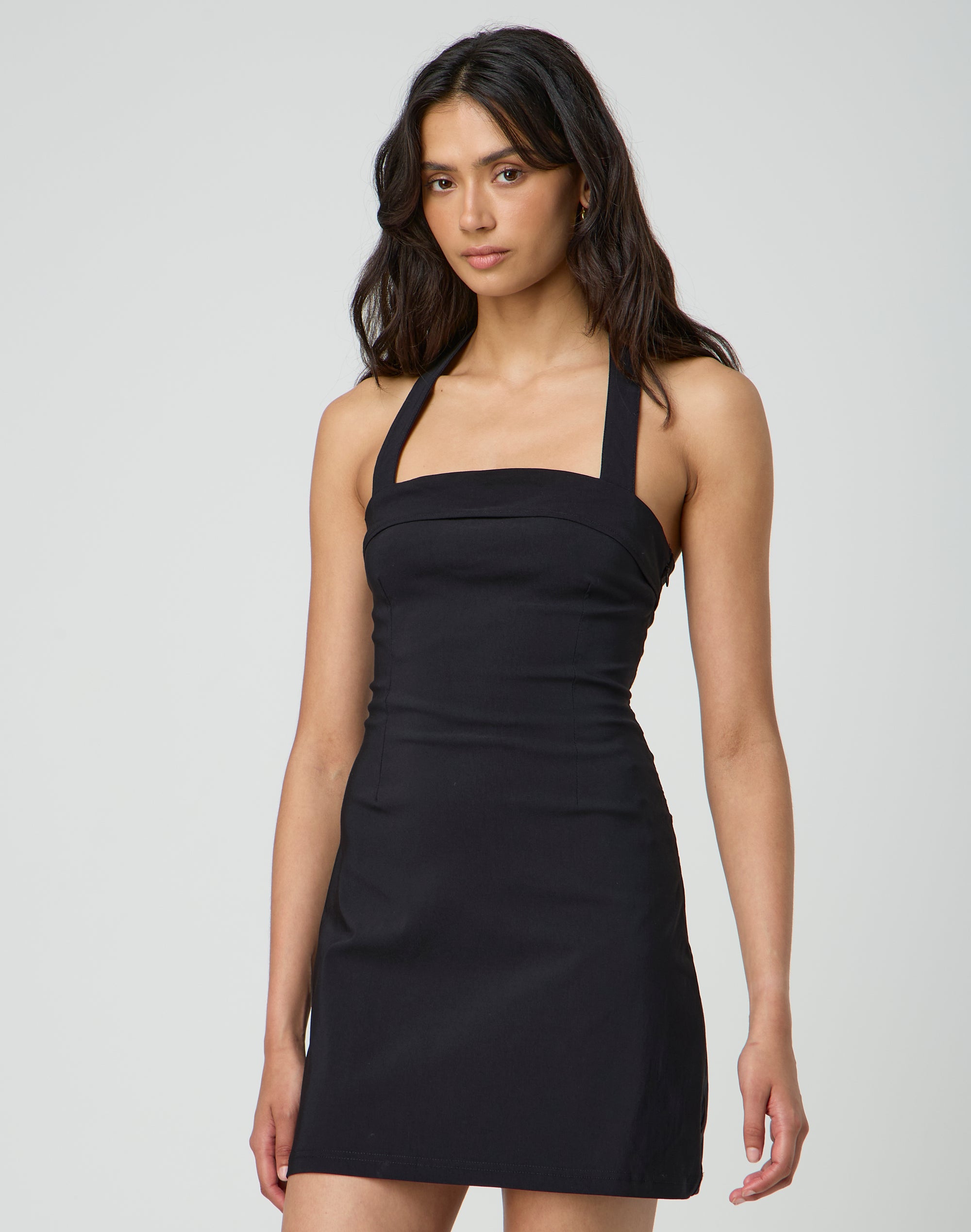 Halter Mini Dress in Black | Glassons US