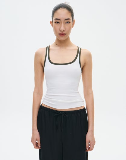Jasmine Scoop Rib Tank - Vintage Indigo