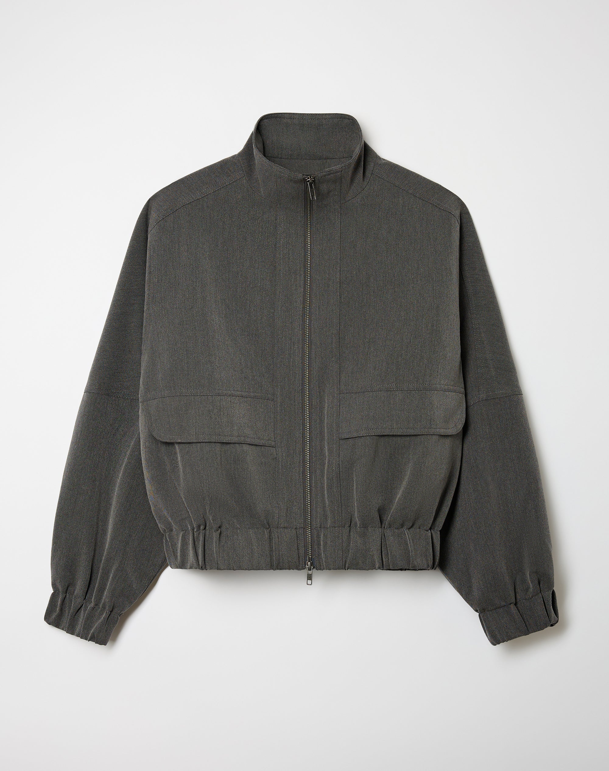 Collared Bomber Jacket in Charcoal Marle | Glassons US