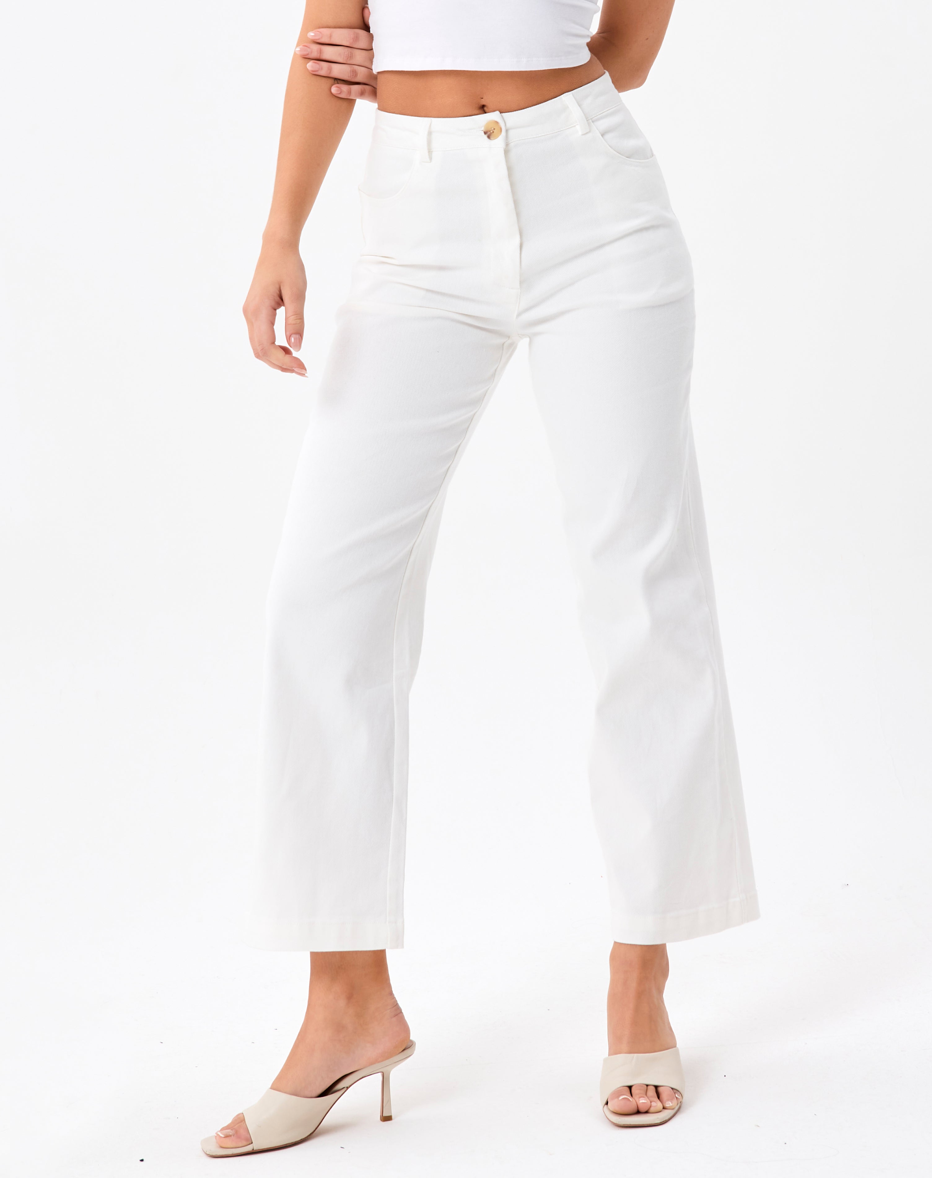 Straight Leg Pant in White | Glassons
