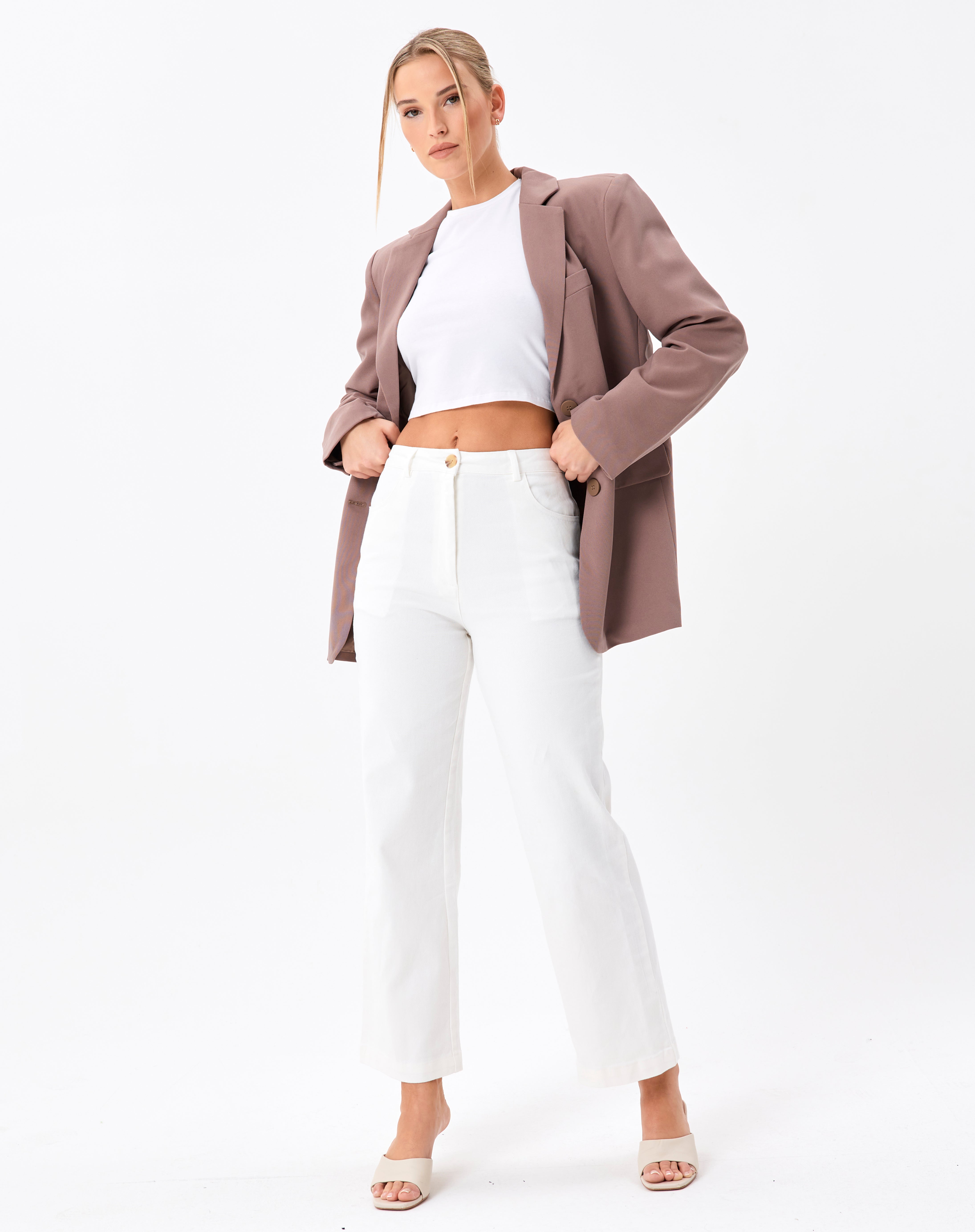 Straight Leg Pant in White | Glassons