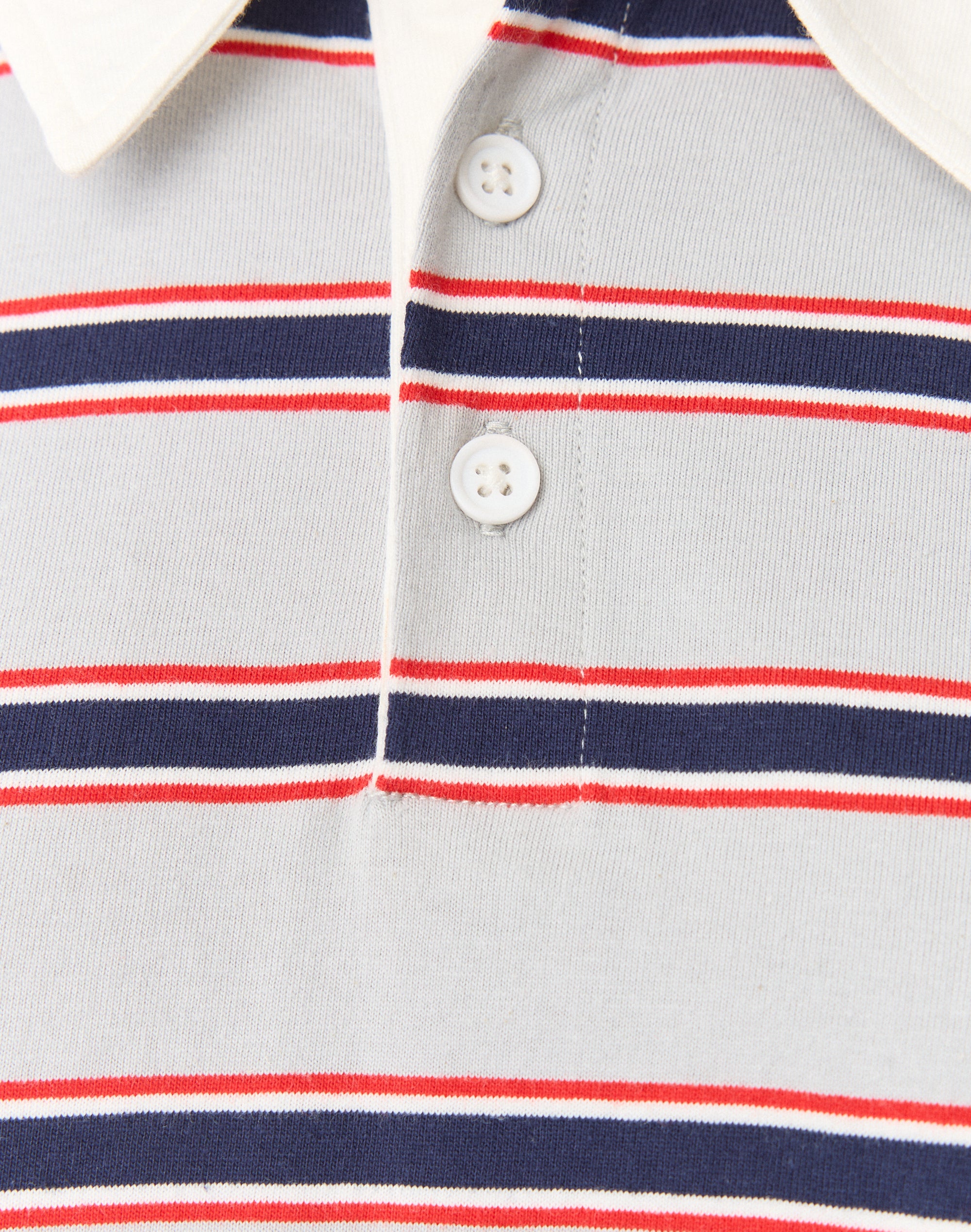 Stripe Oversized Long Sleeve Polo in Navy X Reddy Adele Stripe