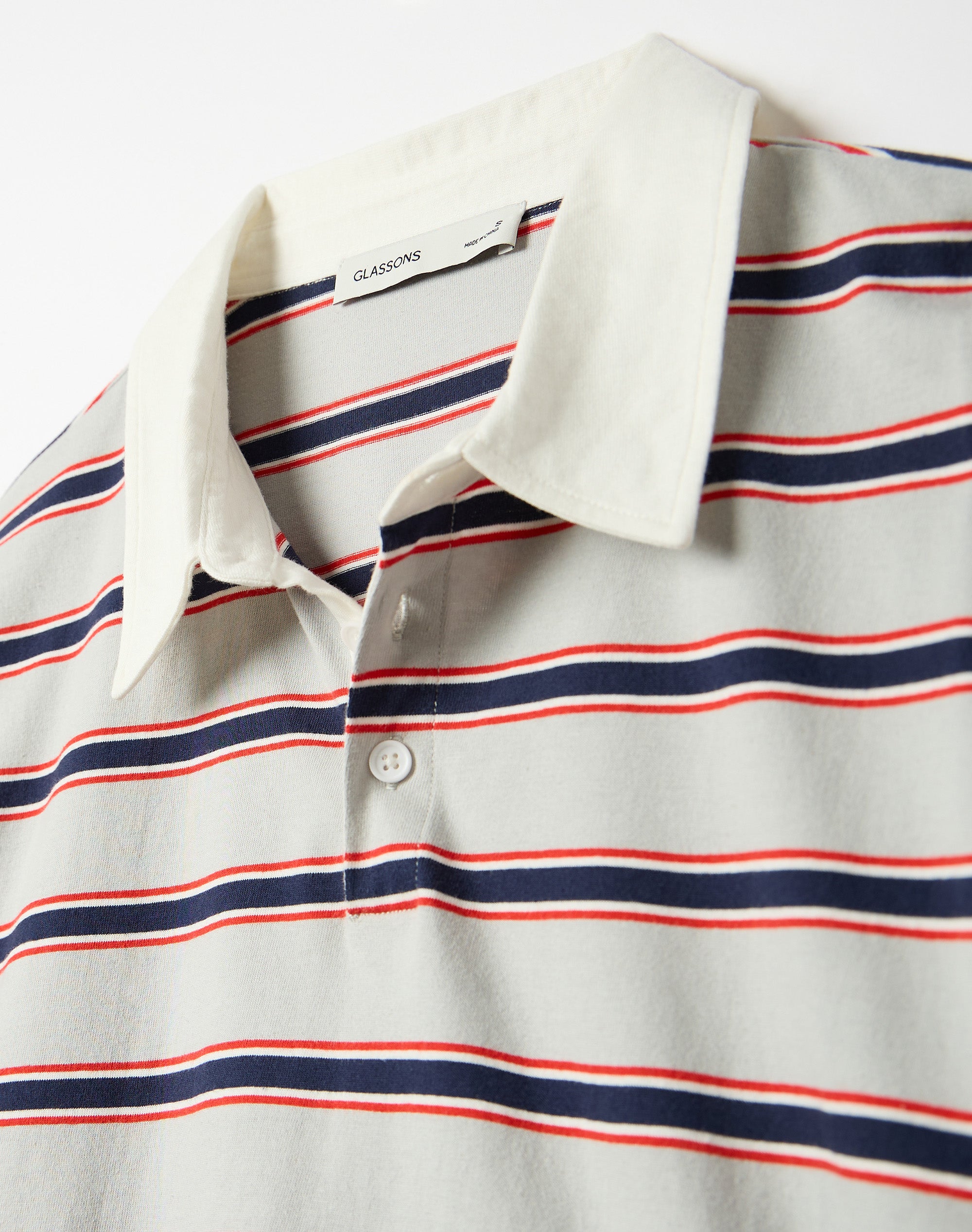Stripe Oversized Long Sleeve Polo in Navy X Reddy Adele Stripe