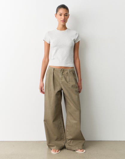 Low Rise Wide Leg Tailored Jean