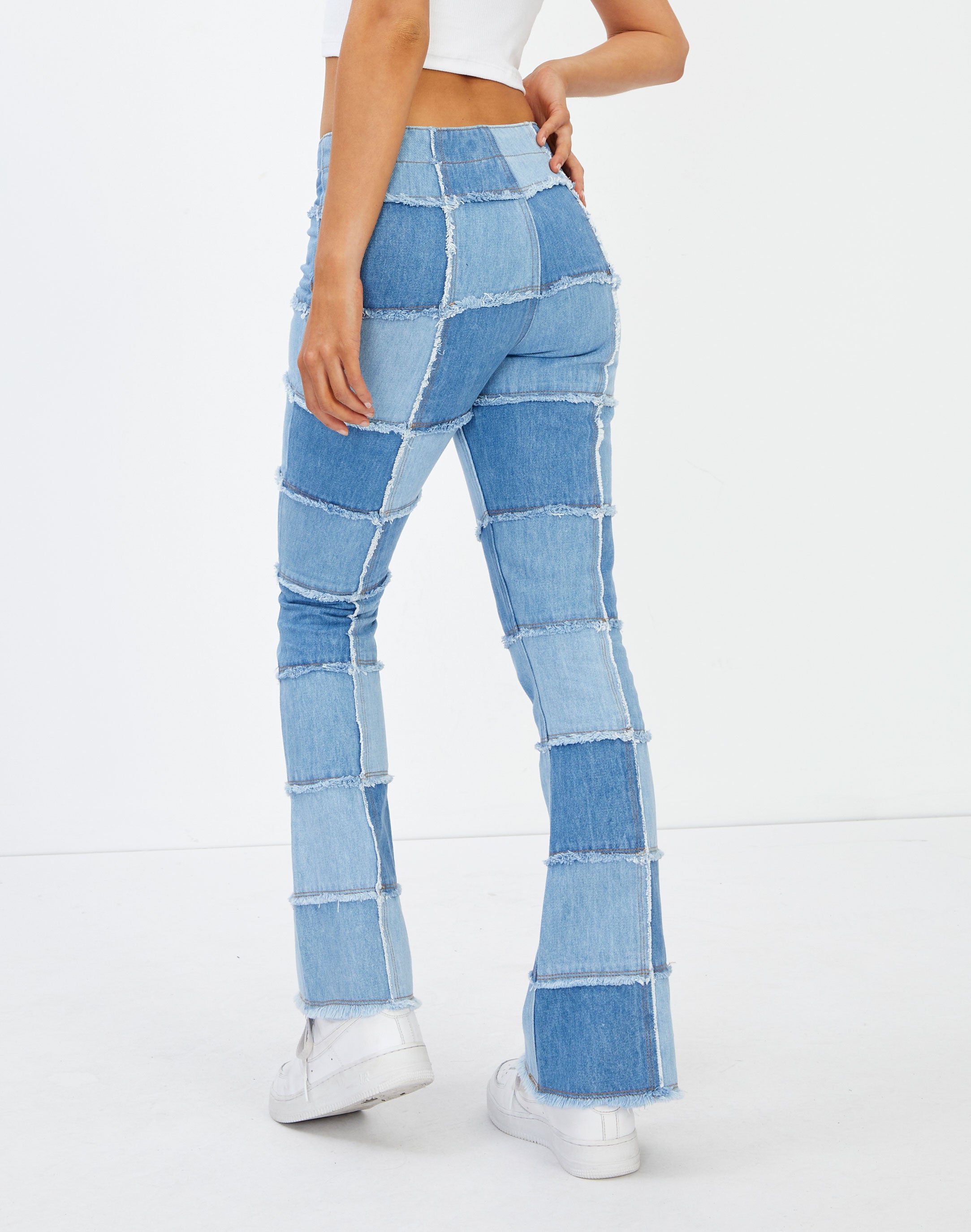 Recycled Patchwork Low Rise Boot Cut 