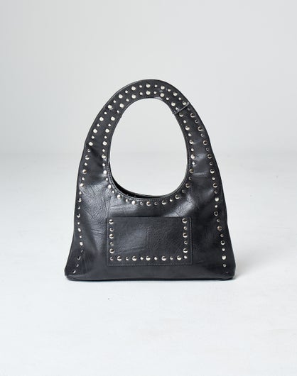 Black Denim Silver Stud Bag main image 1