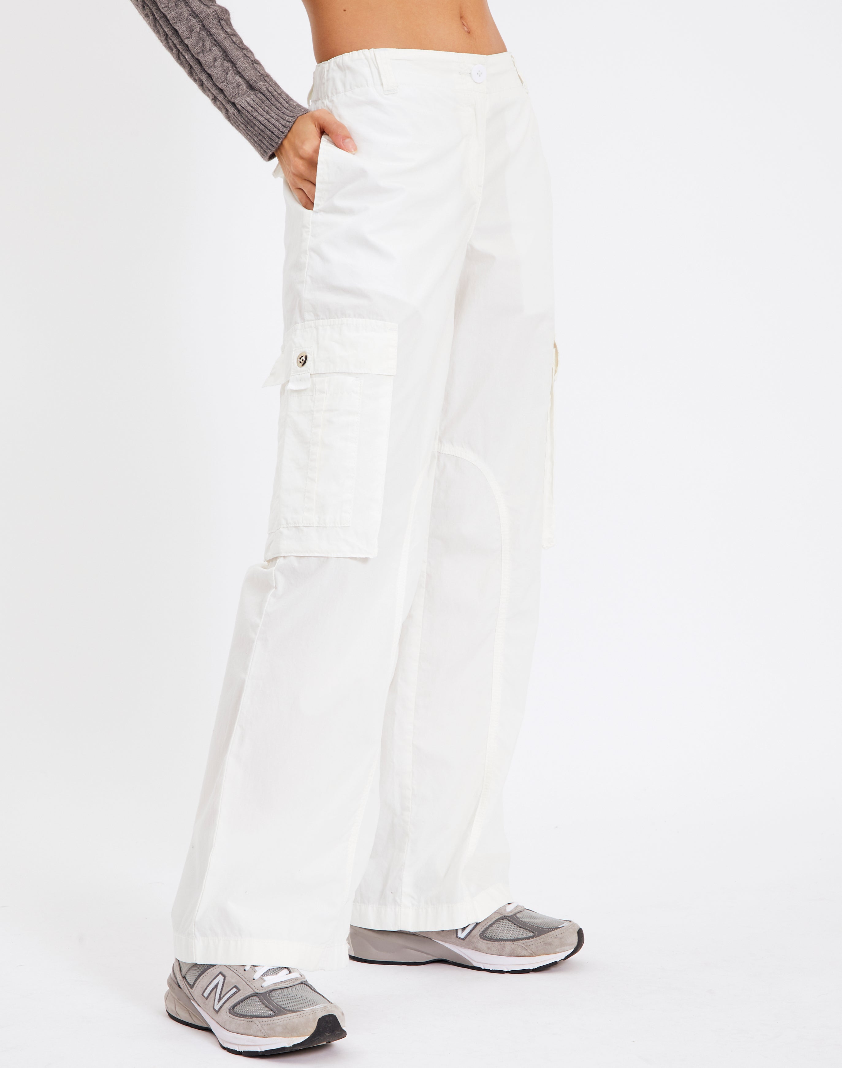 White Cotton Cargo Pants | vlr.eng.br