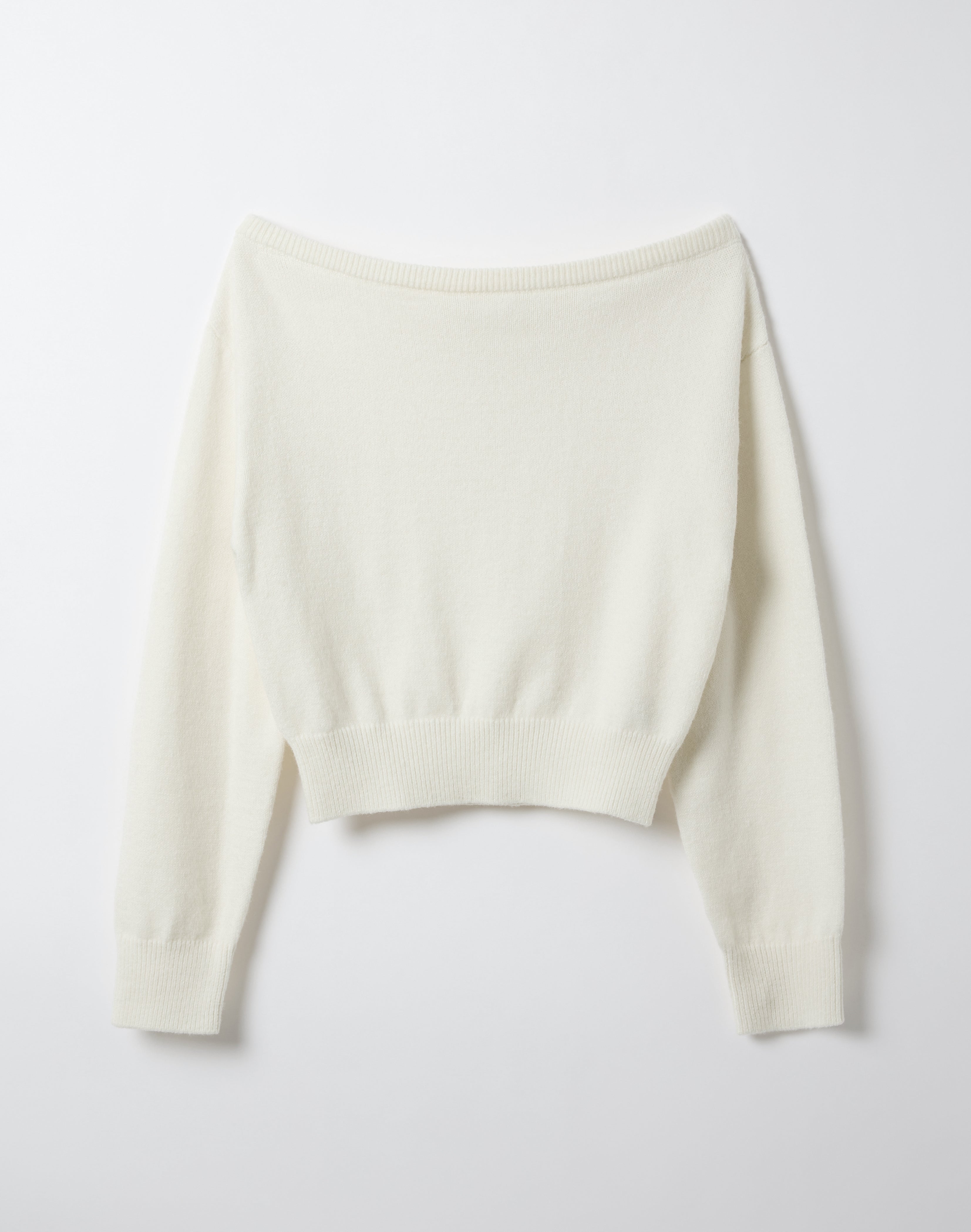 Off Shoulder Long Sleeve Knit Top in Milk | Glassons US