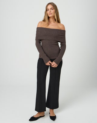 High Waist Relaxed Tailored Pant in Black