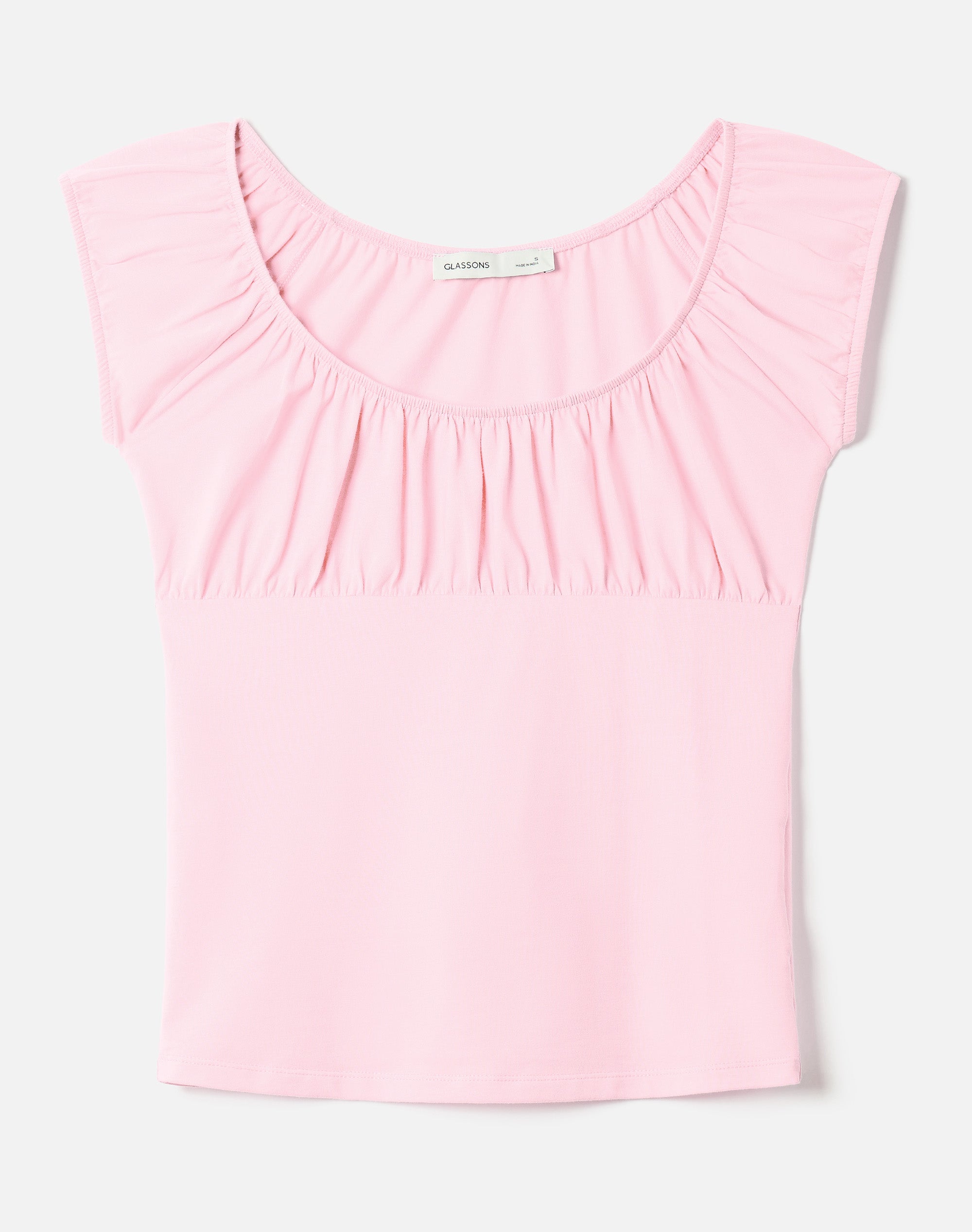 Ruched Cap Sleeve Tee in Cosmo Kiss | Glassons US