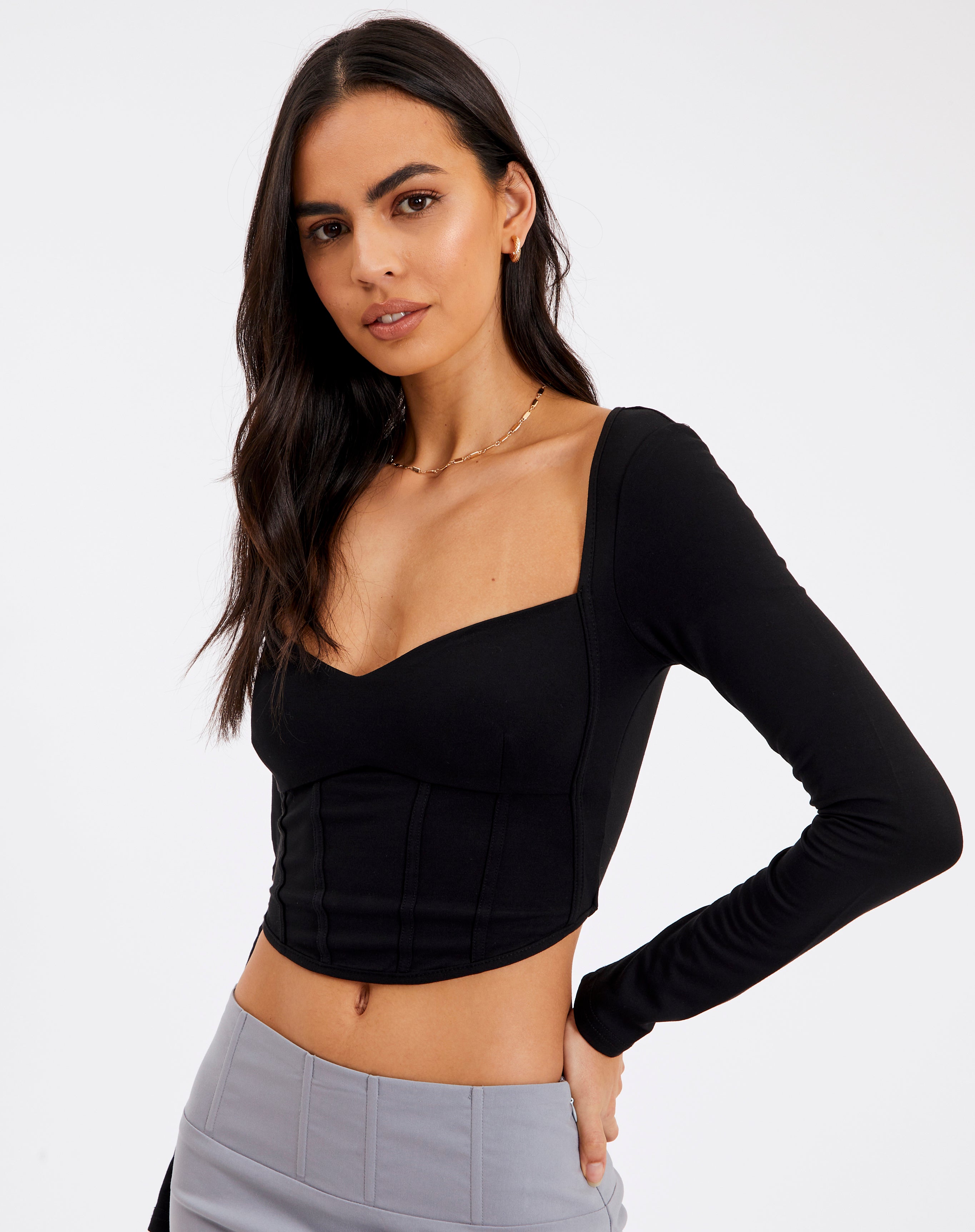 Traceable Sweetheart Long Sleeve Corset 