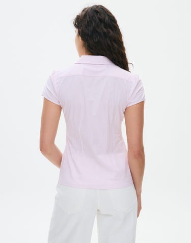 Button Up Crop Collared Blouse