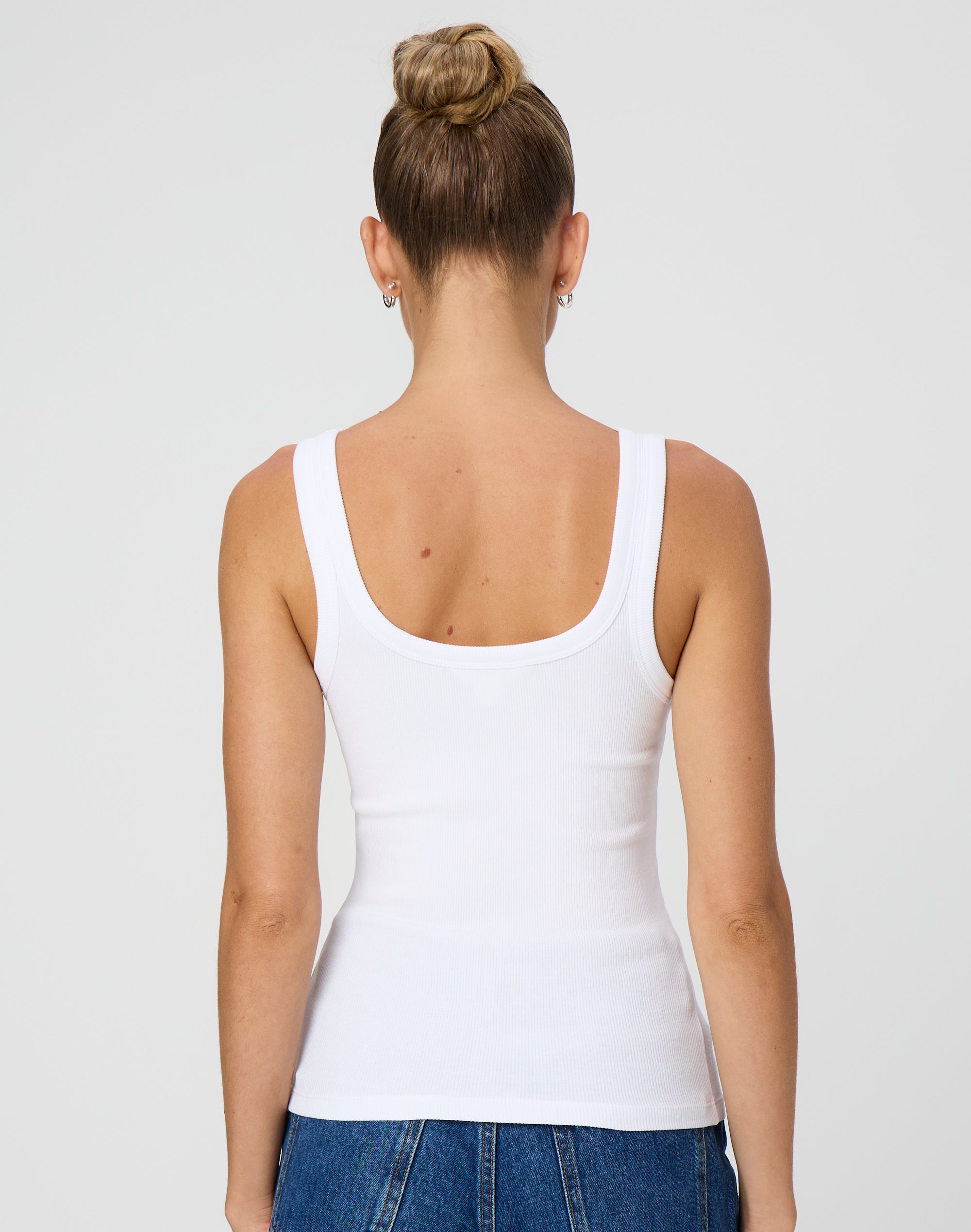 Form Fit Double Layer Tank Top in Black/ White