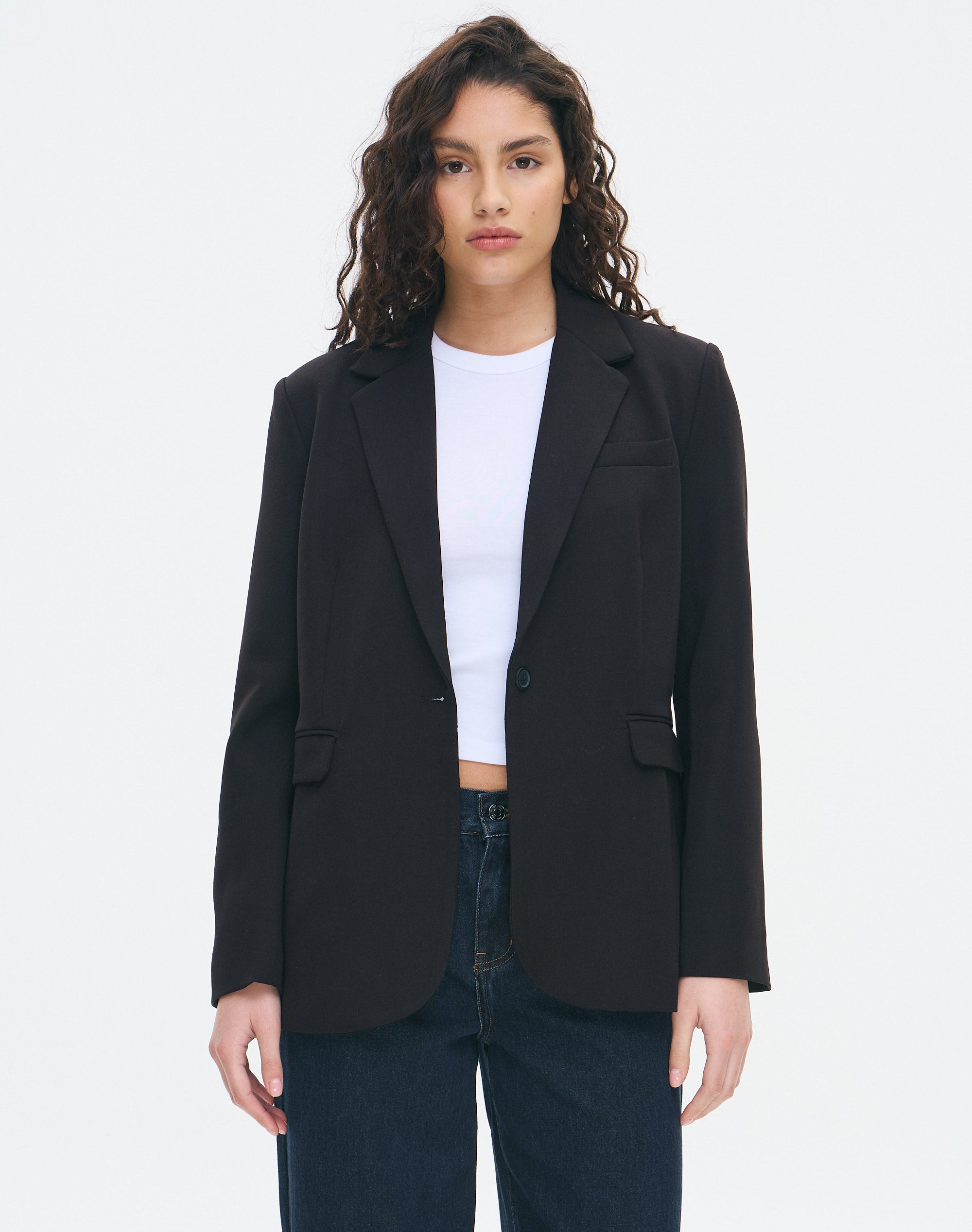 Relaxed Tailored Blazer in Black Glassons AU