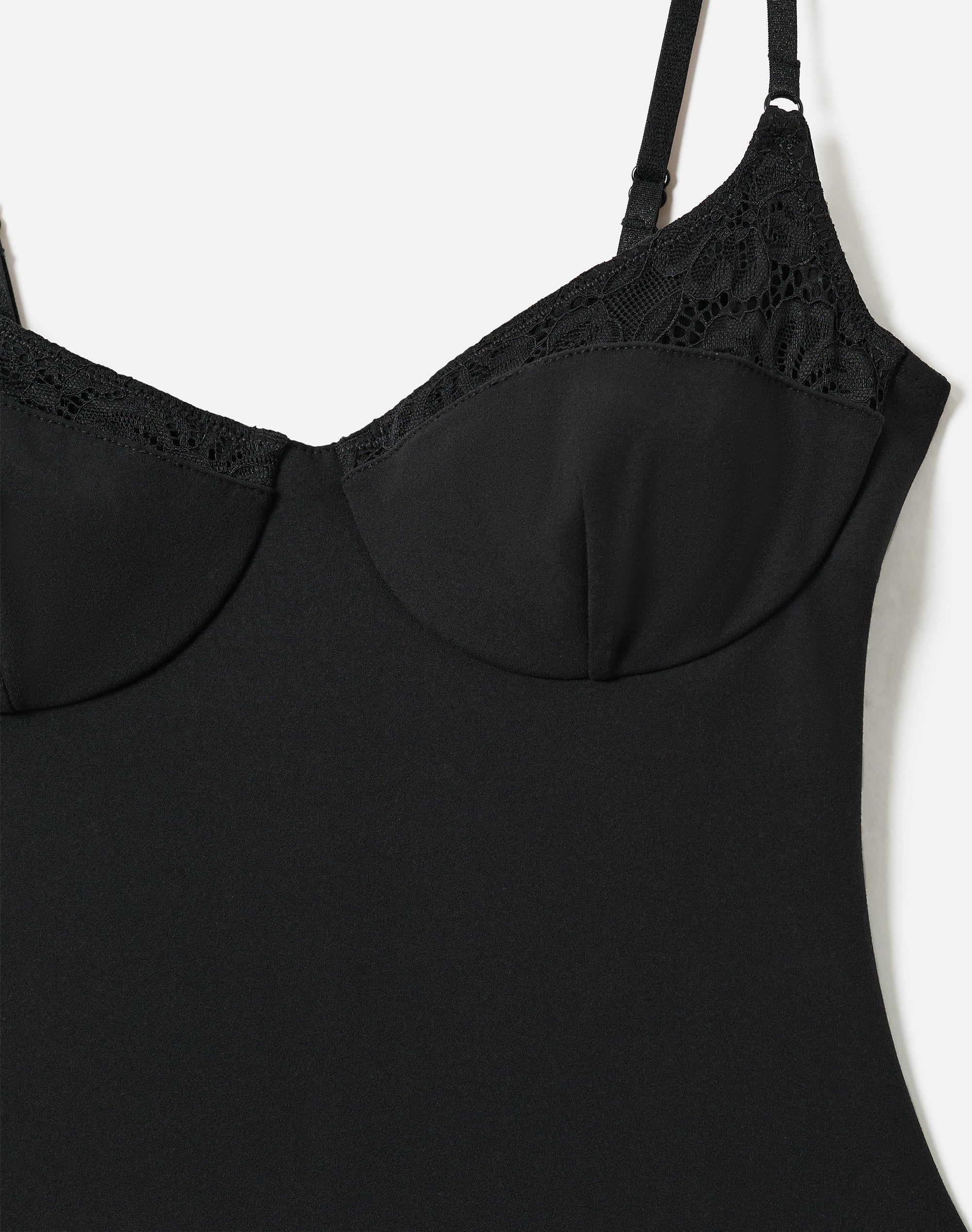 Lace Detail Sculpt Underwire Bodysuit in Black | Glassons US