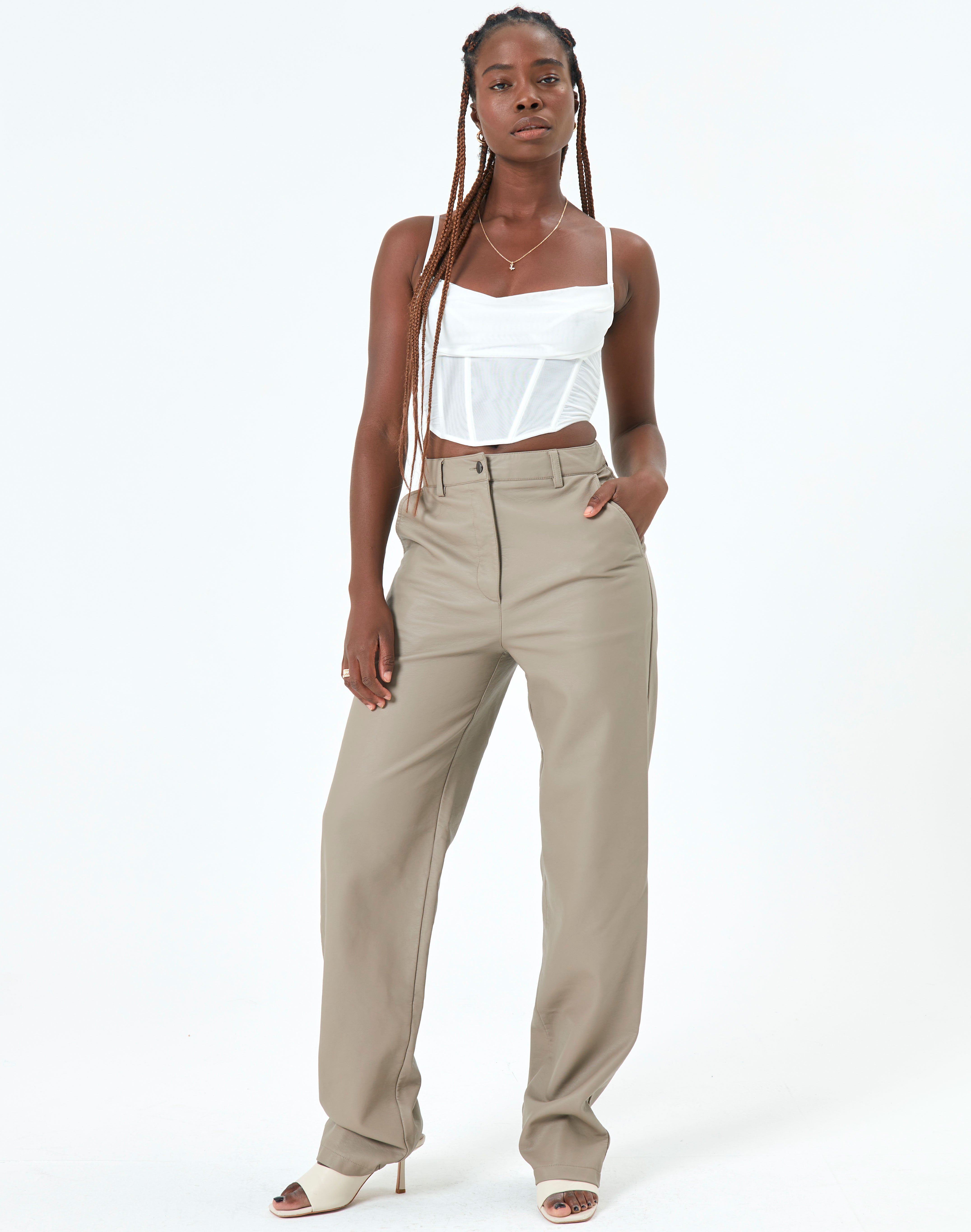 Cowl Neck Corset Top in White | Glassons