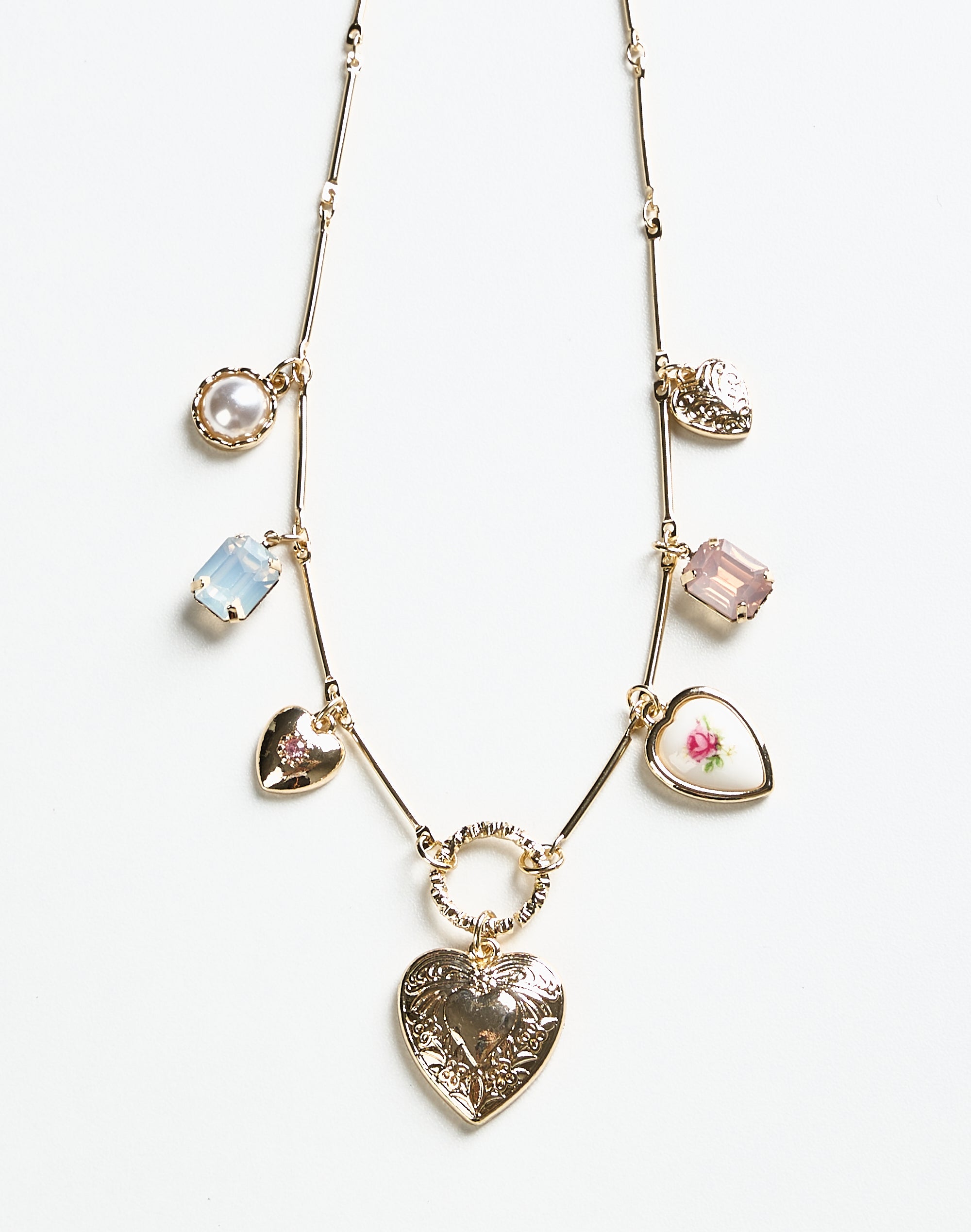 Chunky Heart Charm Necklace in Gold | Glassons US