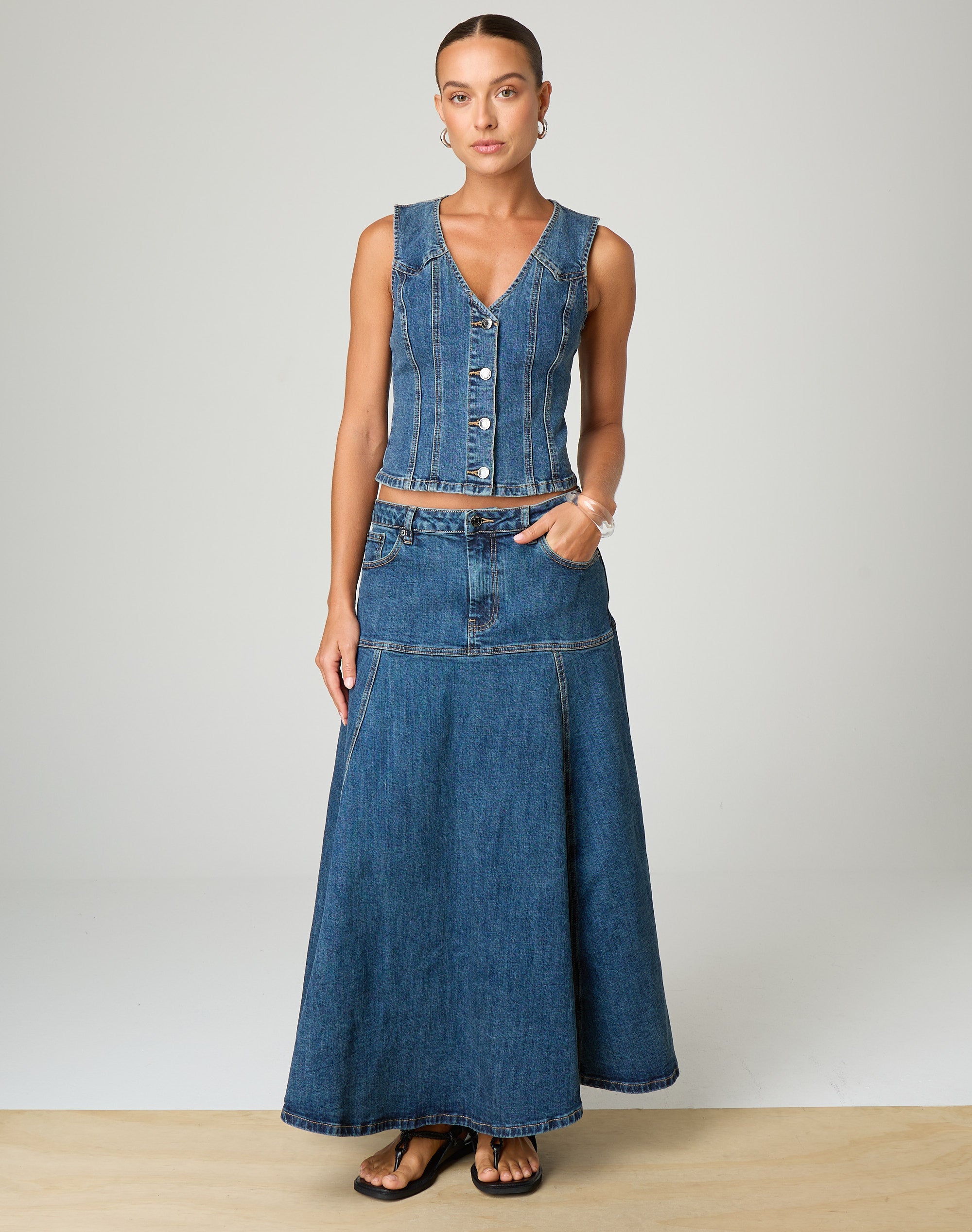 BLINDNOPLAN Jackin skirt flare denim BLINDNOPLAN Jackin skirt flare denim