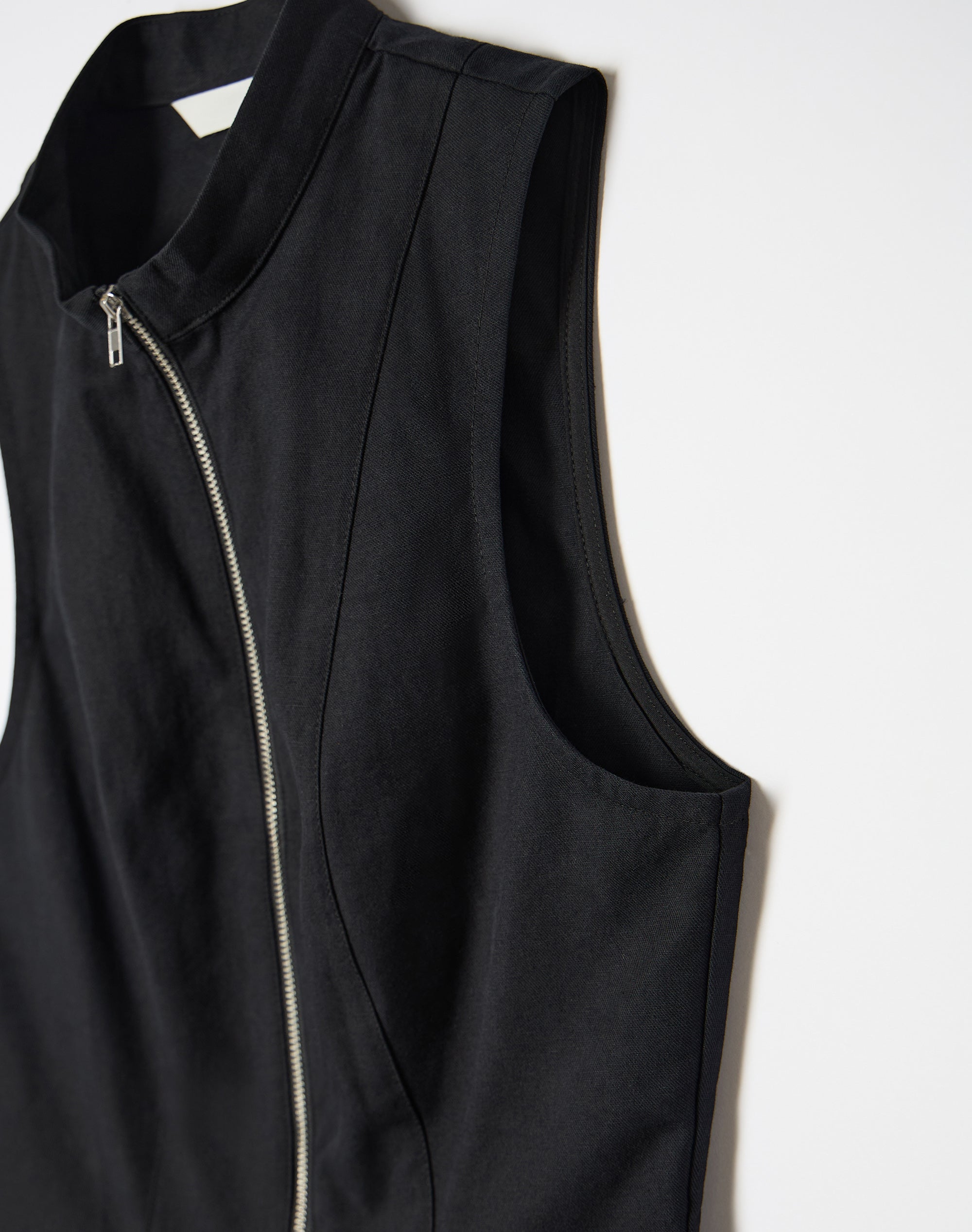 High Neck Zip Through Top in Black | Glassons SG