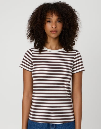 Stripe Cotton Fitted Tee in Bently Irish Stripe | Glassons